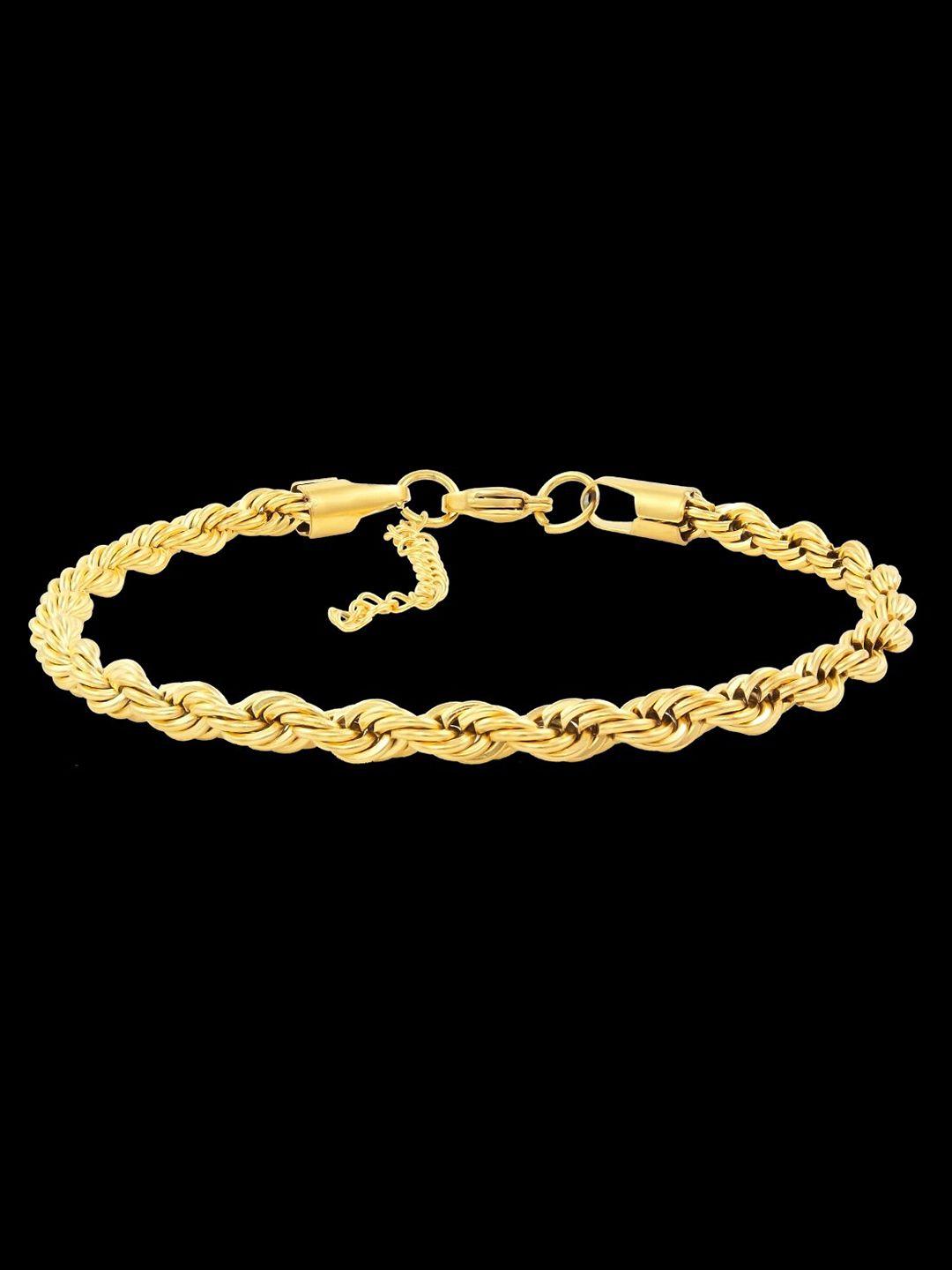 nakabh men gold-toned gold-plated link bracelet