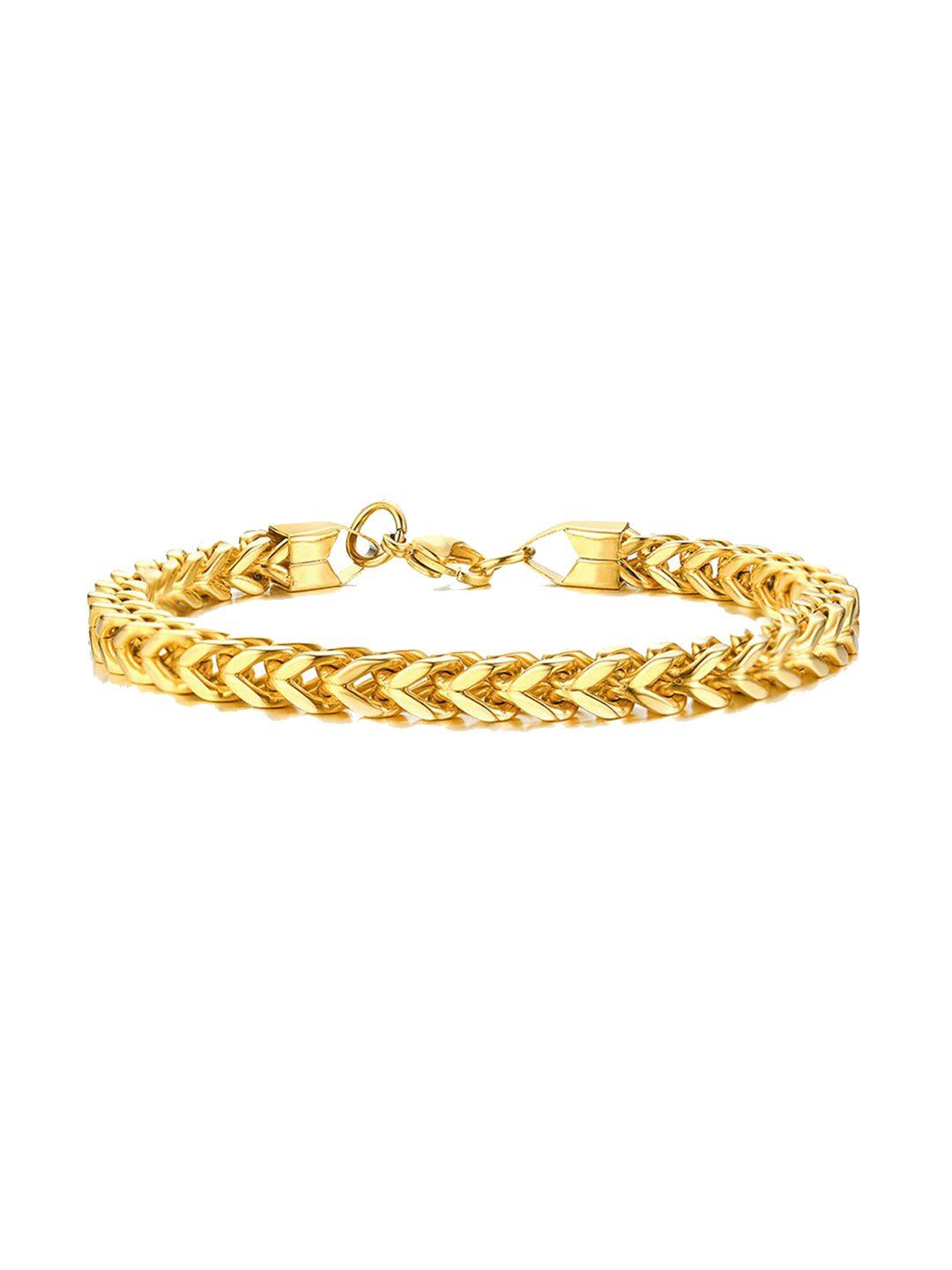 nakabh men gold-toned gold-plated link bracelet