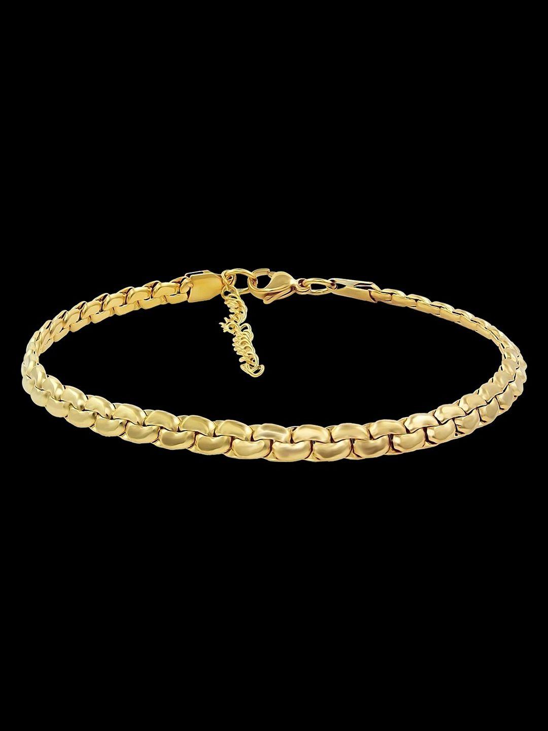 nakabh men set of 2 gold-plated link bracelet