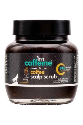 naked & raw coffee scalp scrub for dandruff control & scalp exfoliation with natural aha
