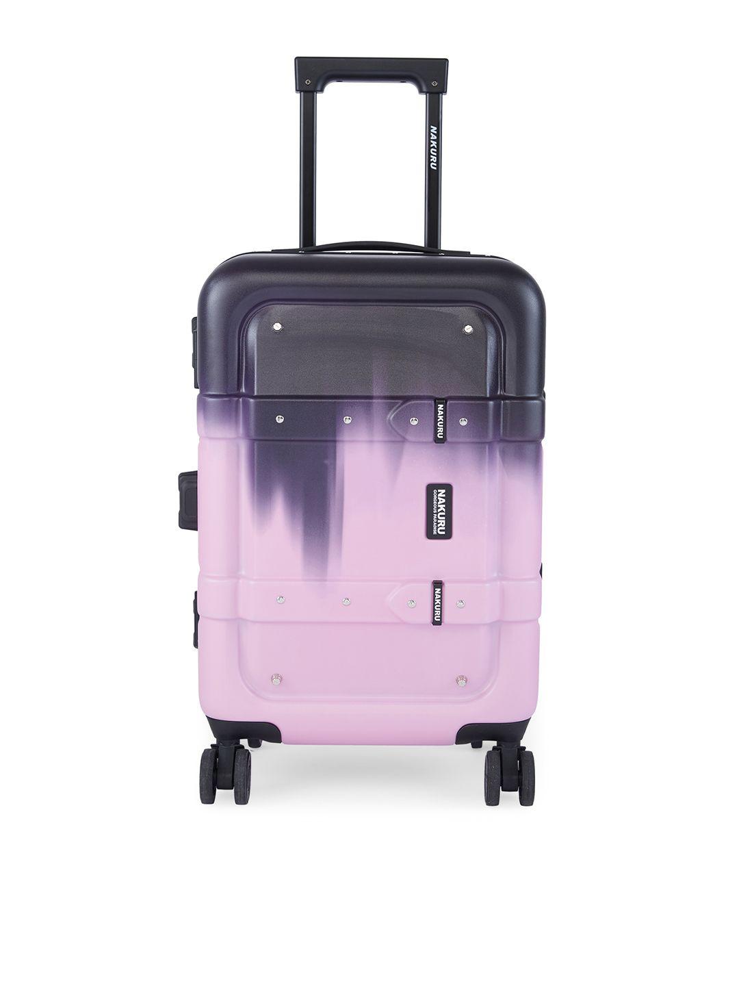 nakuru purple & black hard cabin trolley bag