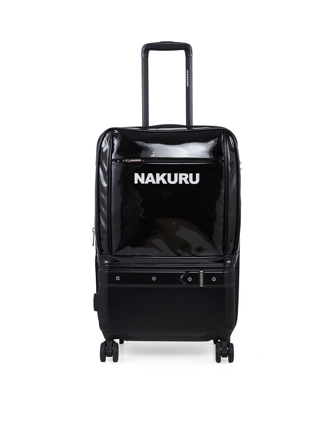 nakuru black pu medium size trolley bag ae-2172