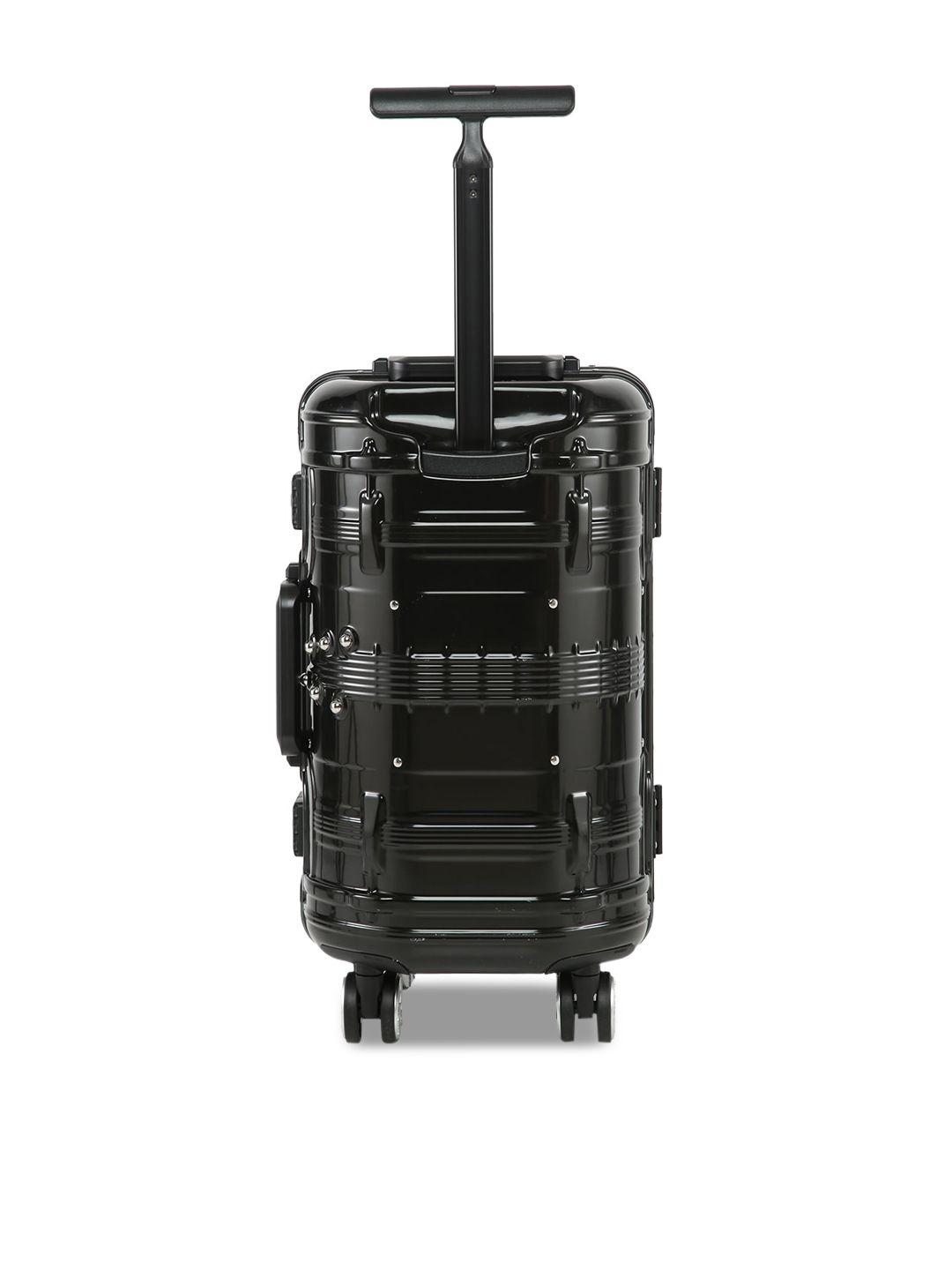 nakuru black solid hard-sided cabin trolley suitcase