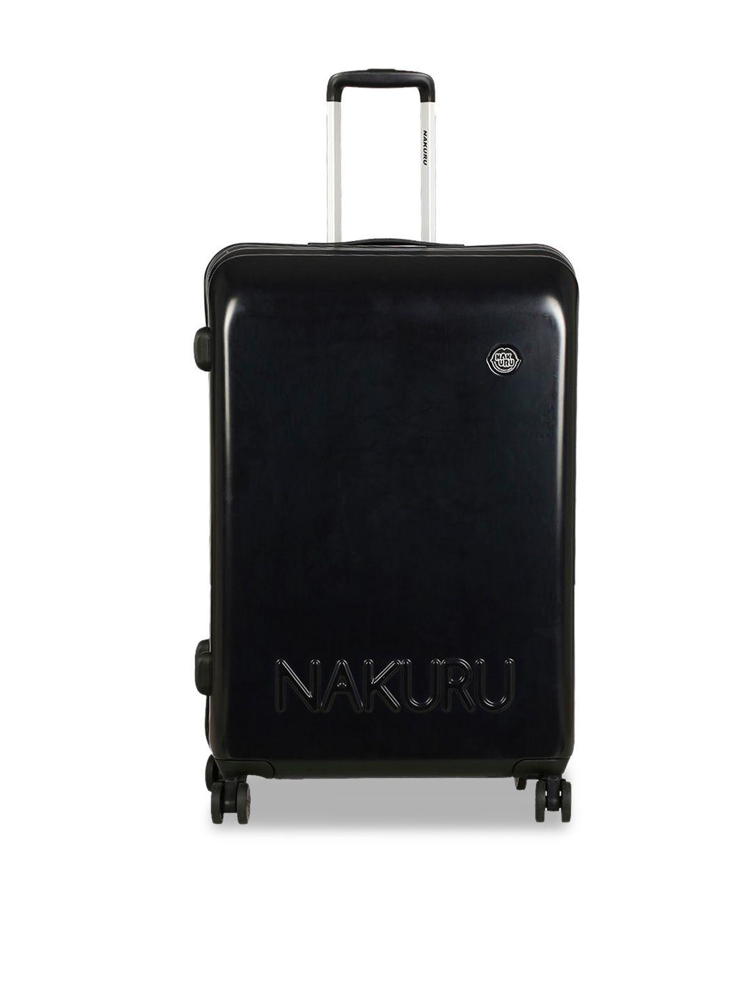 nakuru black solid hard-sided large trolley suitcase