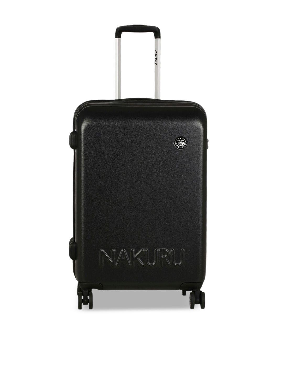 nakuru black solid hard-sided medium trolley suitcase