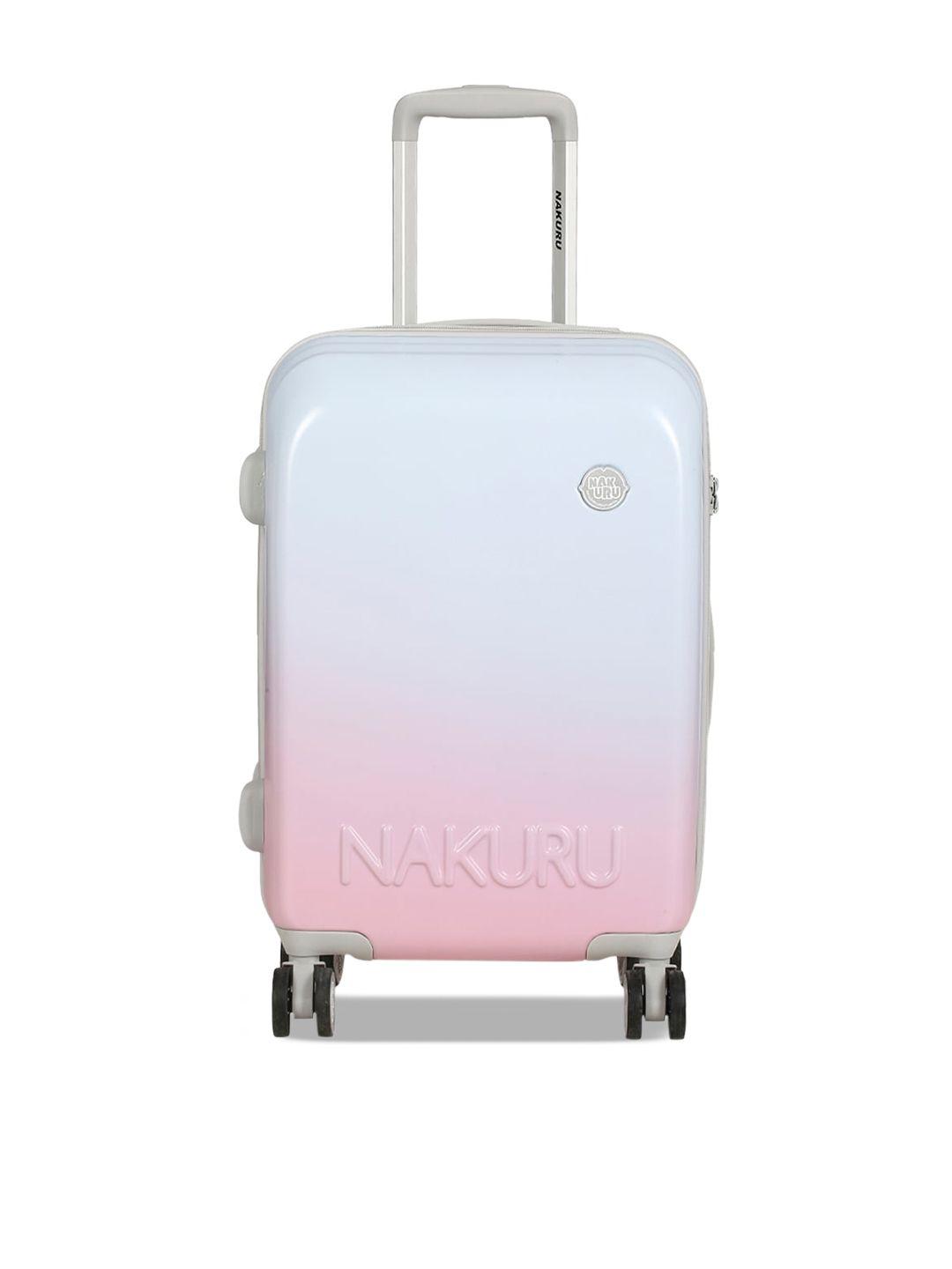 nakuru blue solid hard-sided cabin trolley suitcase