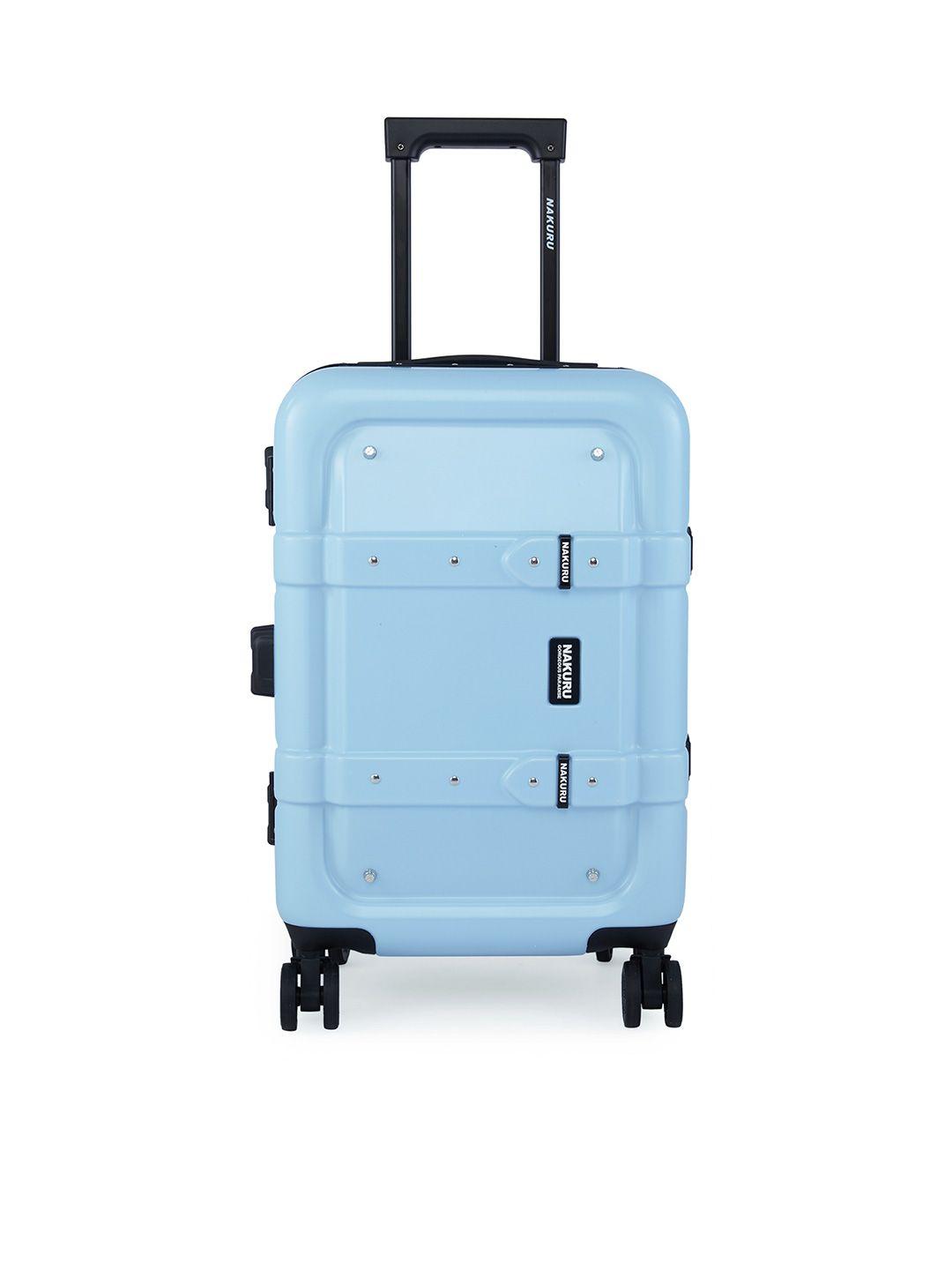 nakuru blue textured hard-sided cabin trolley suitcase