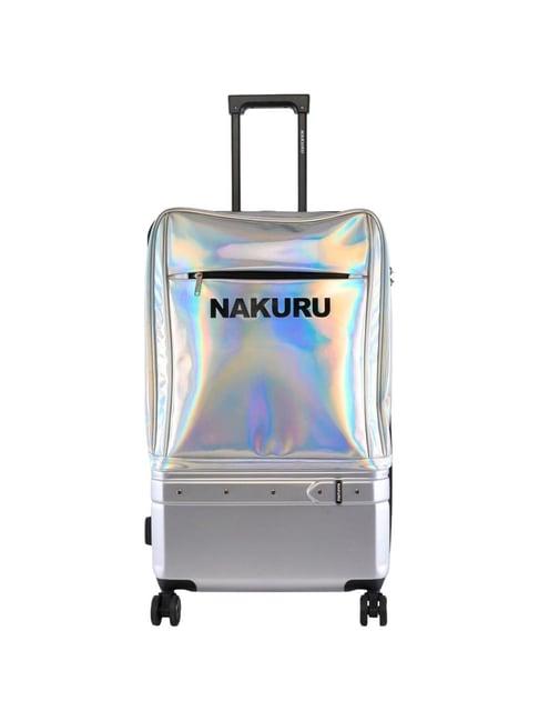 nakuru glamour voyager silver solid soft large trolley bag -29 cm