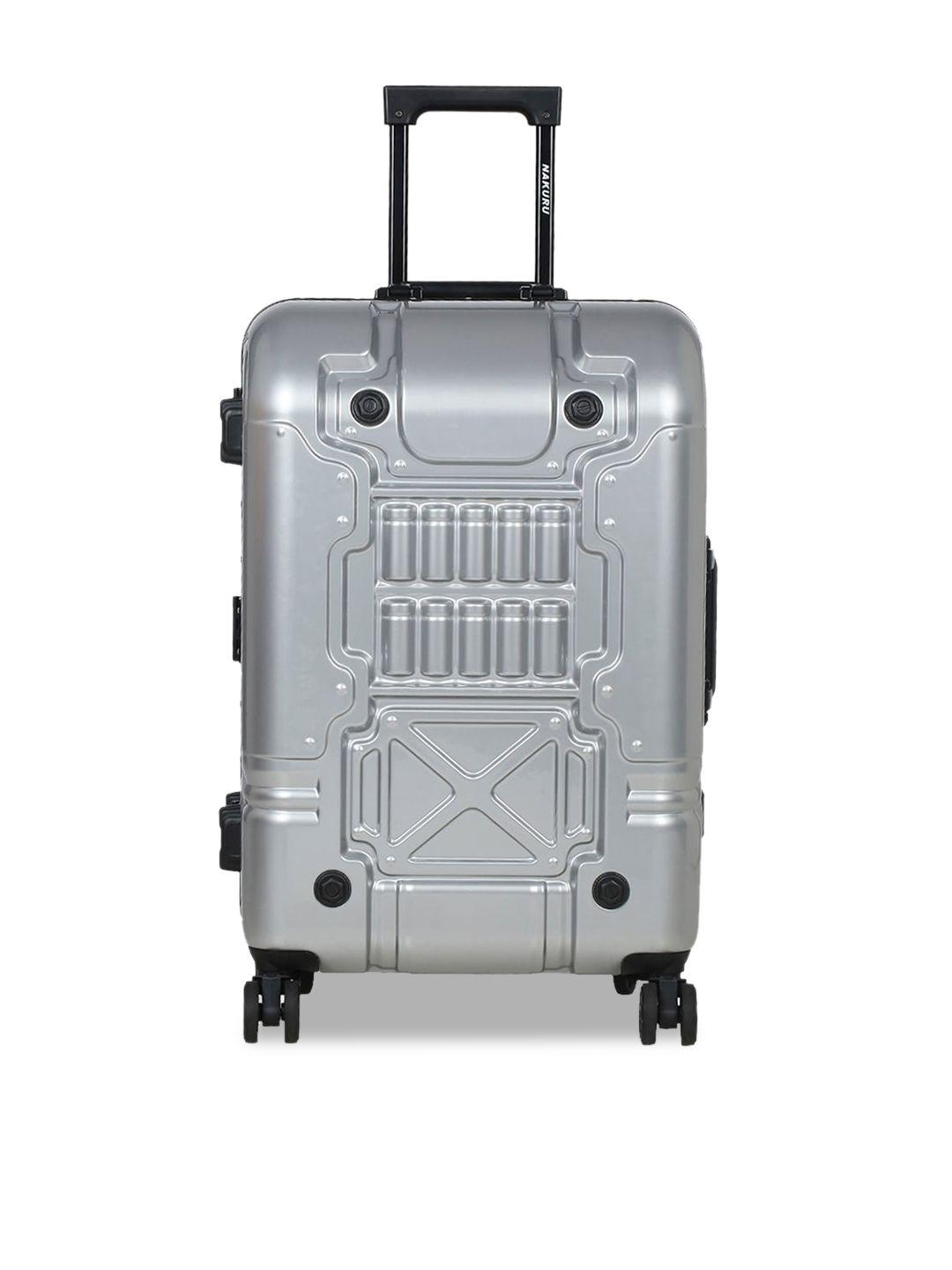 nakuru grey solid hard case medium luggage trolley bag