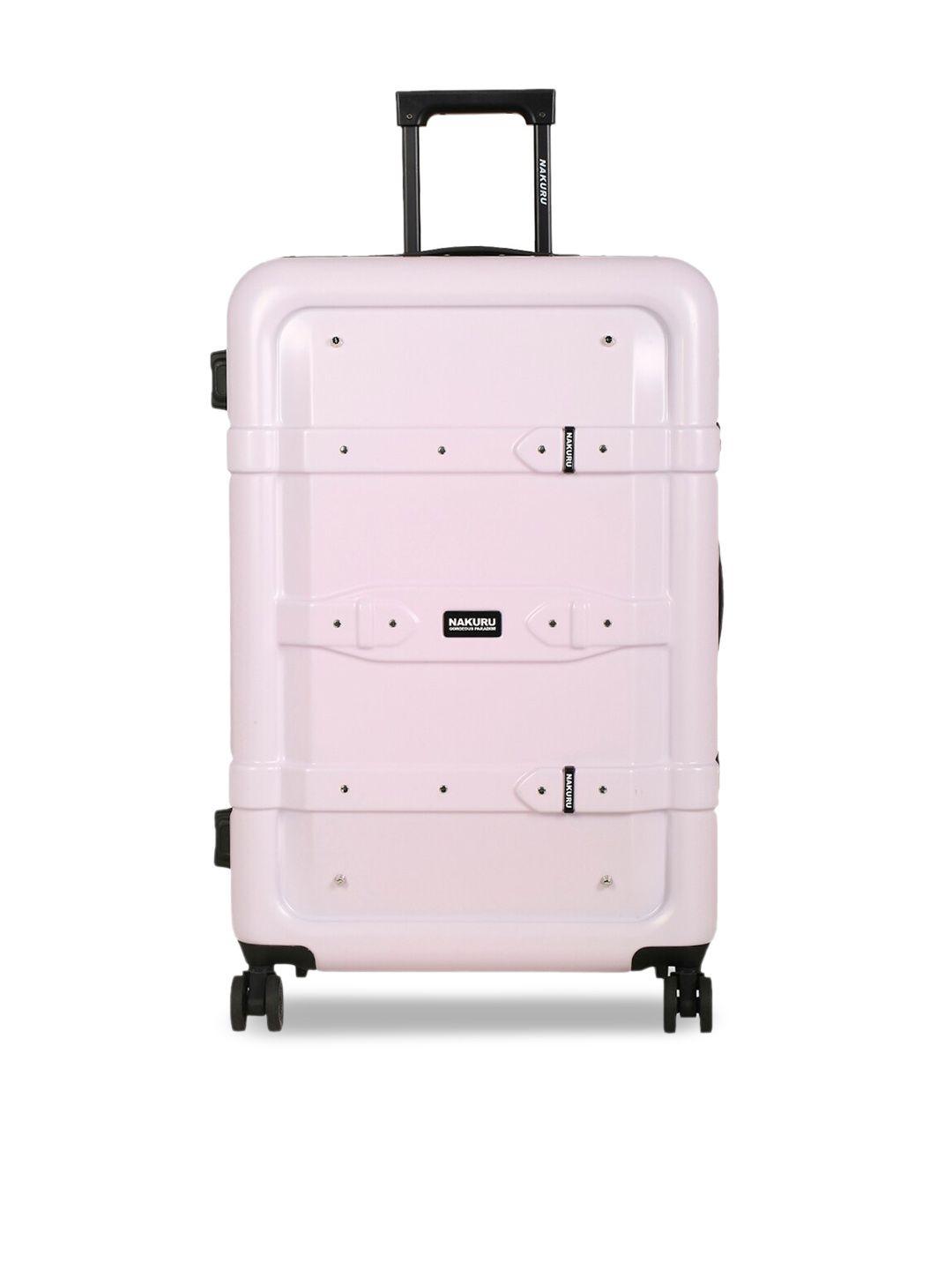 nakuru lavender-colored solid hard-sided large trolley suitcase