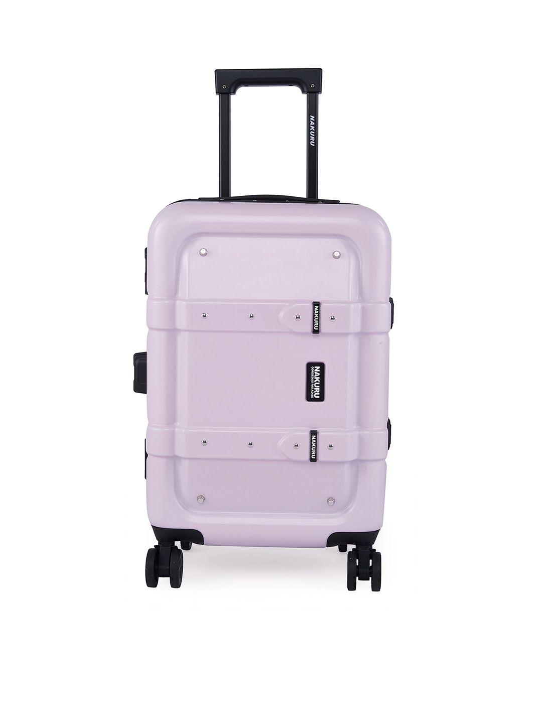 nakuru pink & black textured cabin trolley suitcase