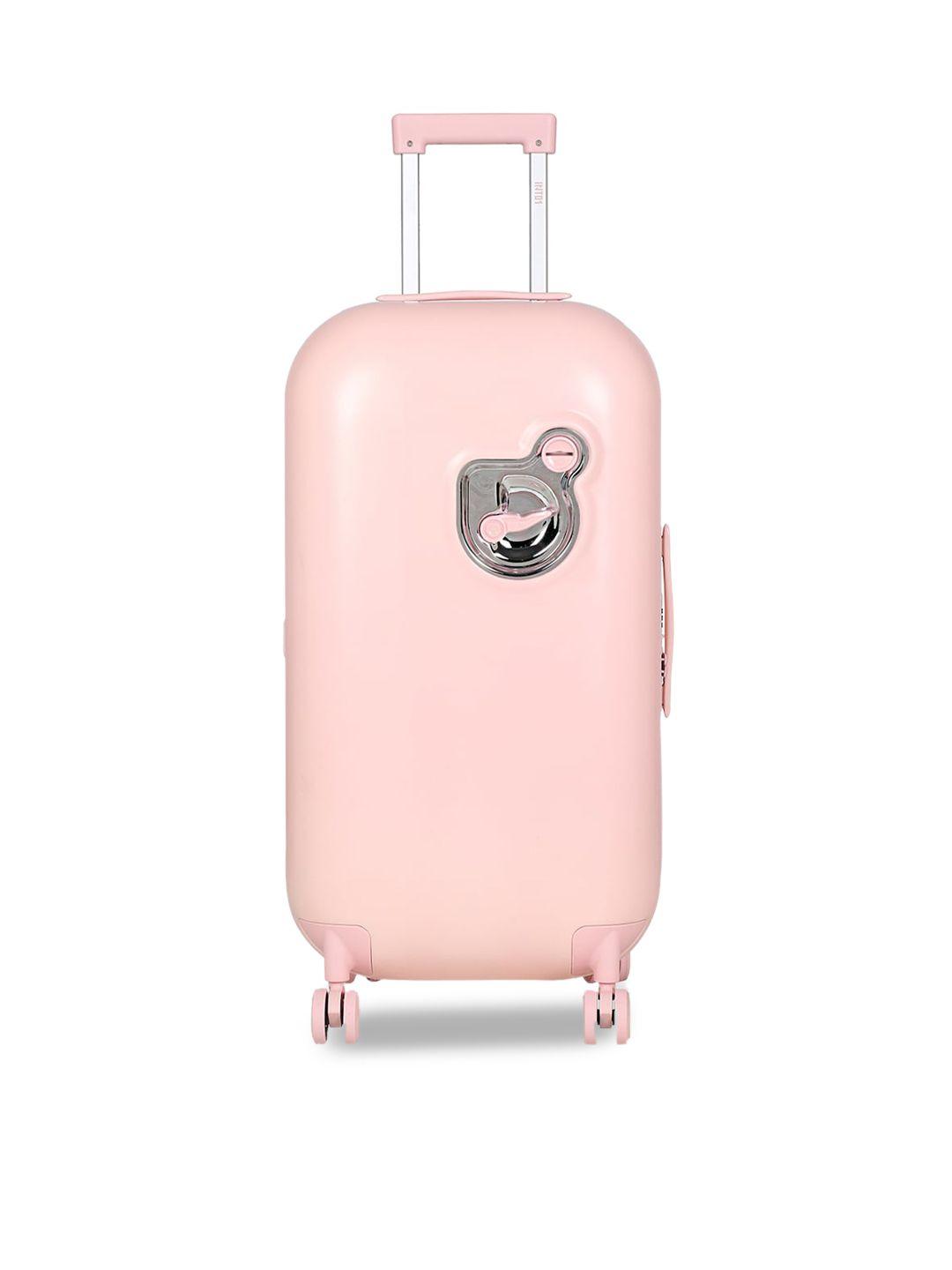 nakuru pink solid hard-sided large trolley suitcase