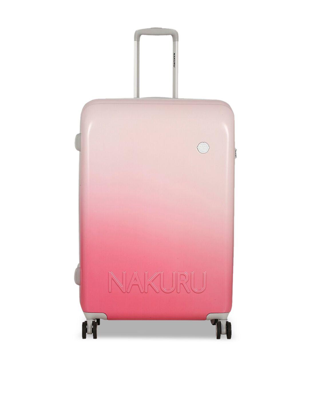 nakuru pink solid hard-sided large trolley suitcase