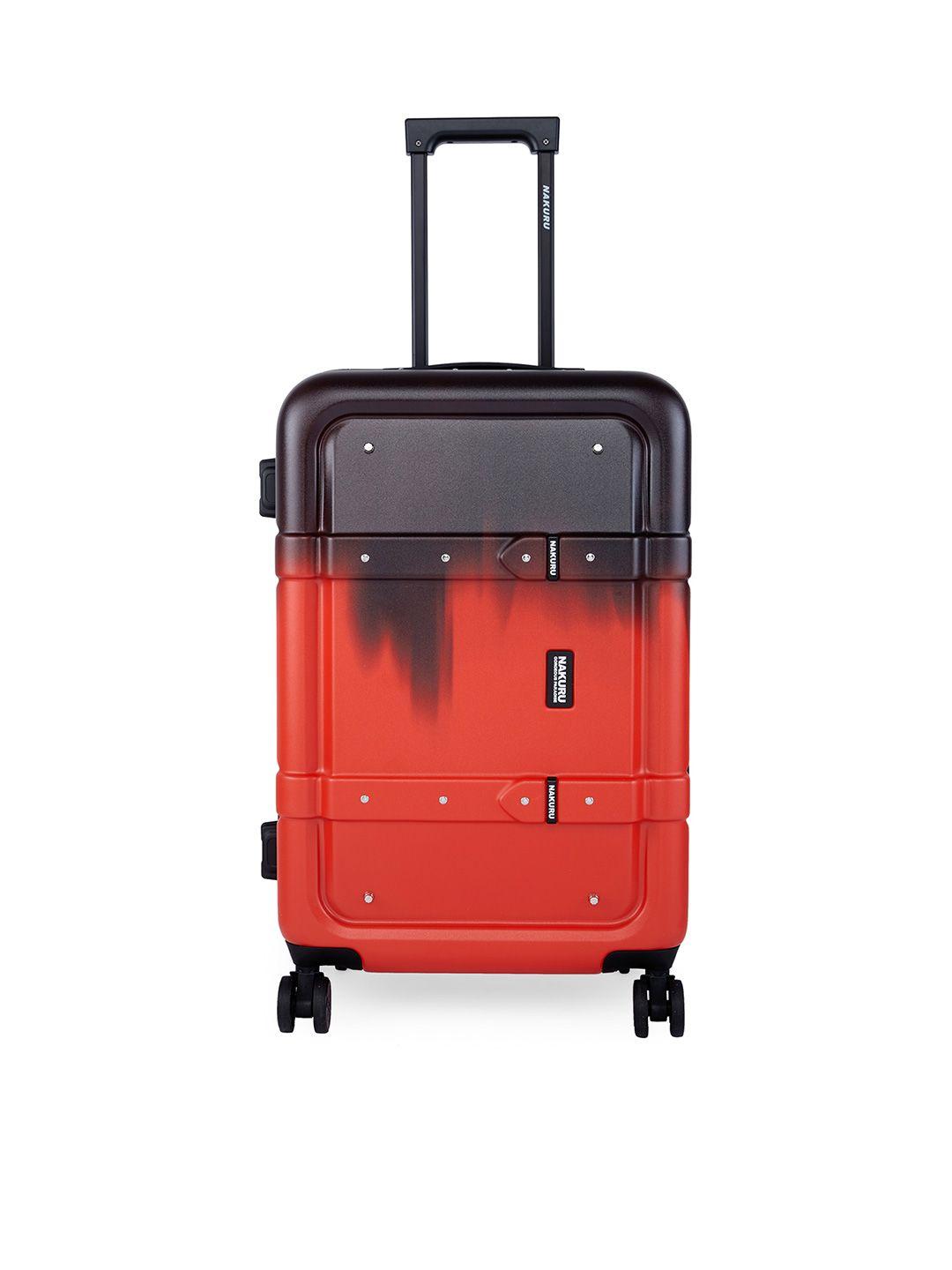 nakuru red & black solid hard-sided medium trolley suitcase