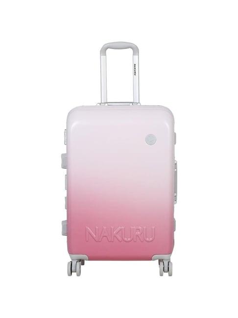 nakuru sunset spinner pink solid hard medium trolley bag -24 cm
