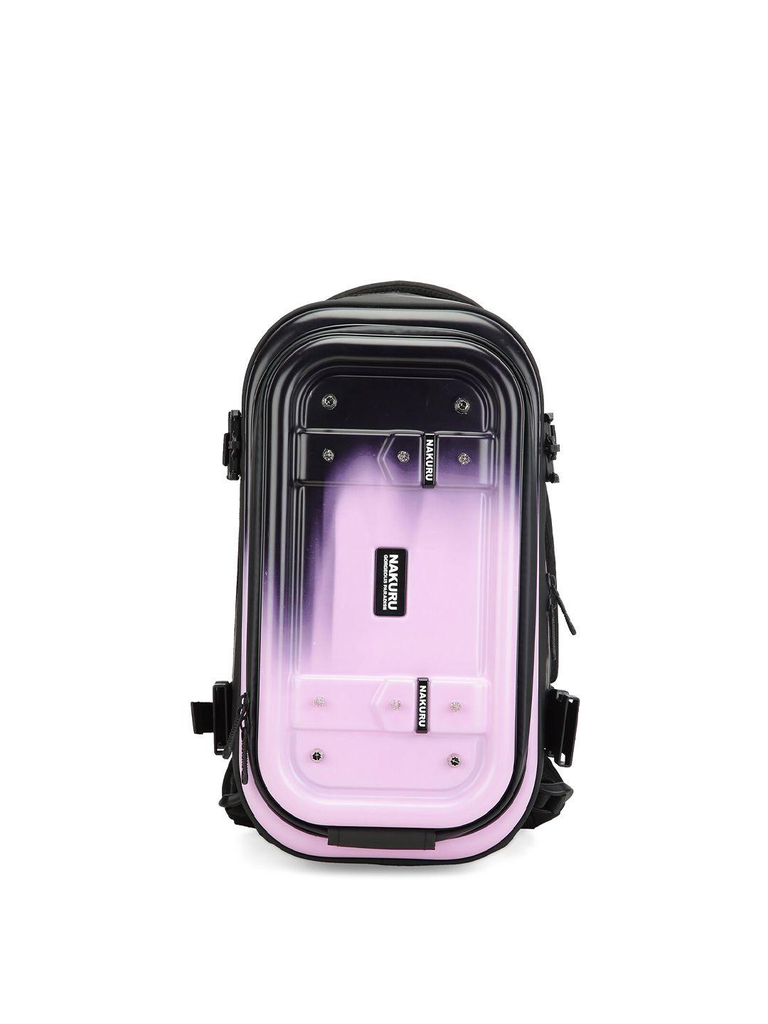 nakuru unisex ae-6007 pu material pink & black soft case medium backpack