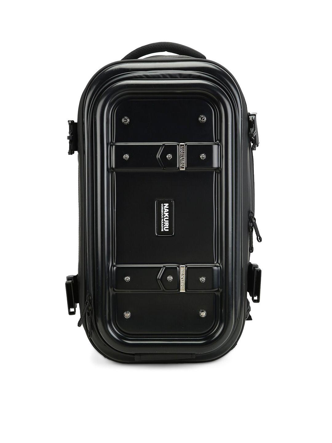 nakuru unisex black solid range shiny color soft case backpack