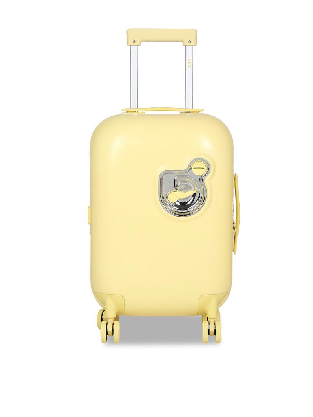 nakuru yellow solid hard-sided cabin trolley suitcase