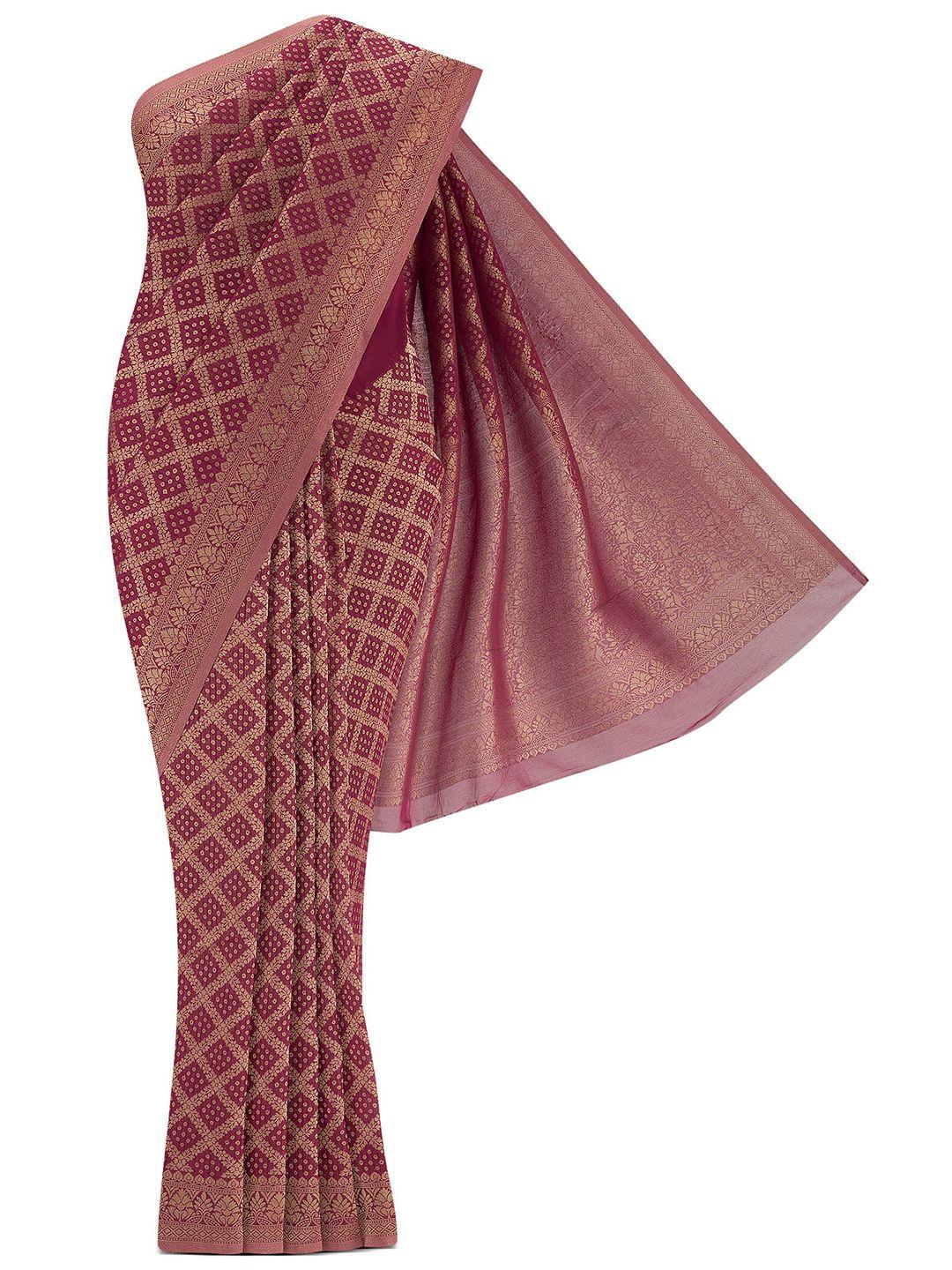 nalli woven design zari poly georgette mysore silk saree