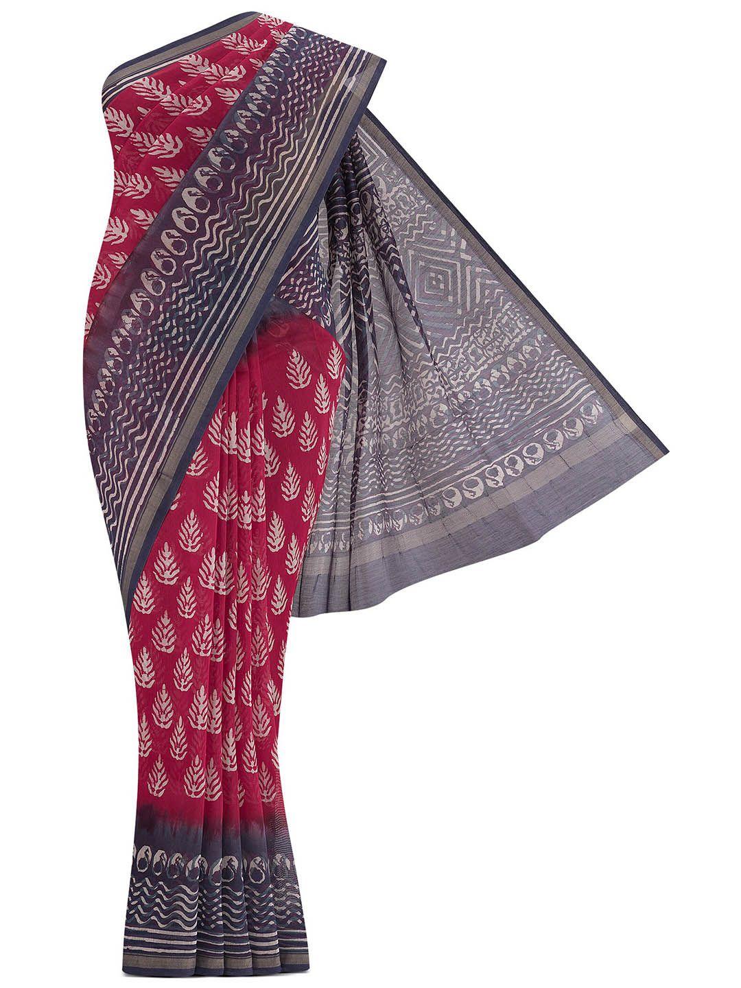 nalli batik zari silk cotton maheshwari saree