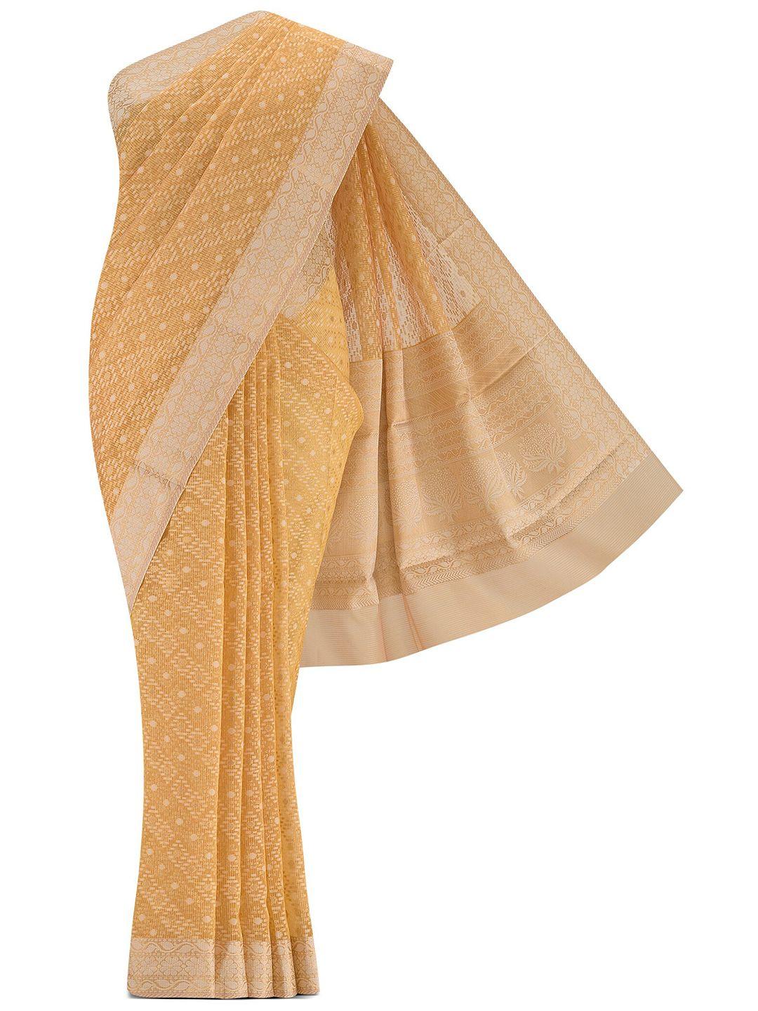 nalli floral woven design silk cotton zari saree