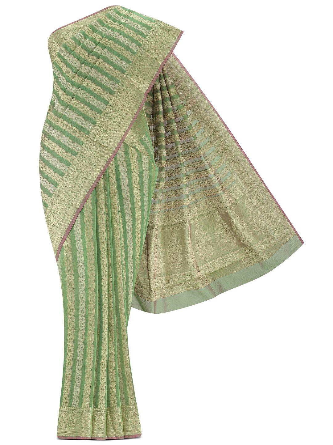 nalli floral woven design zari silk cotton banarasi saree