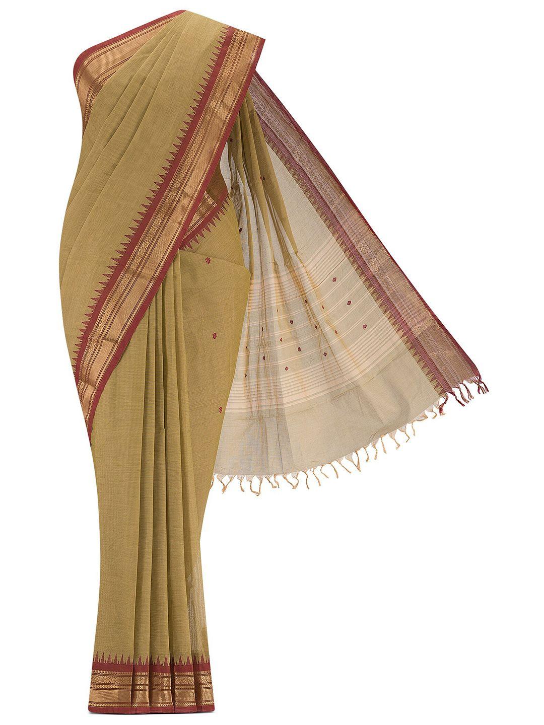 nalli woven design zari pure cotton chettinad saree