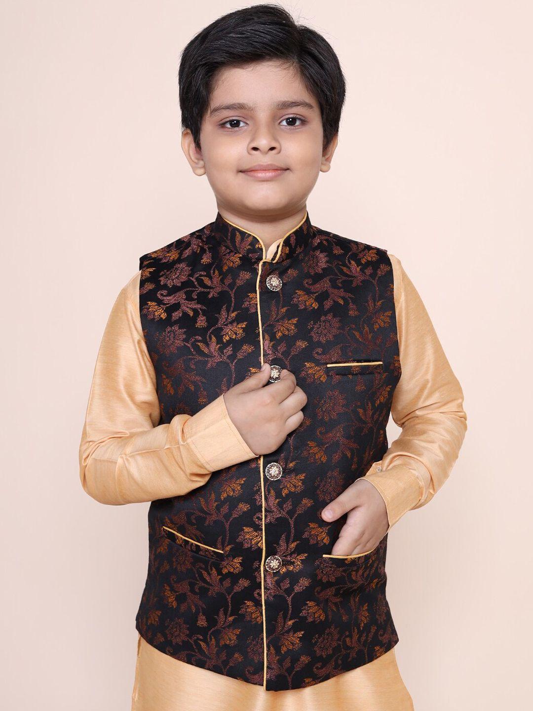 namaskar boys printed woven nehru jackets