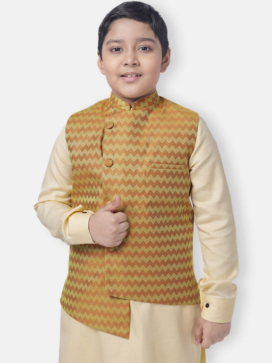 namaskar boys pure cotton woven nehru jacket
