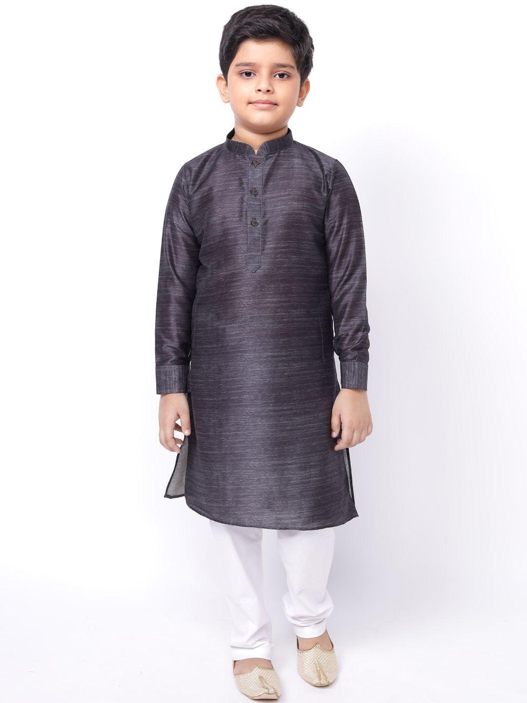 namaskar boys silk blend solid kurta