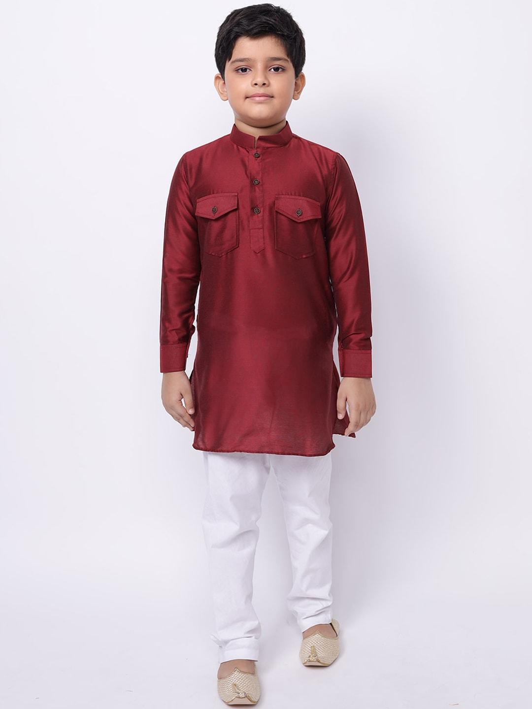 namaskar boys solid cotton kurta