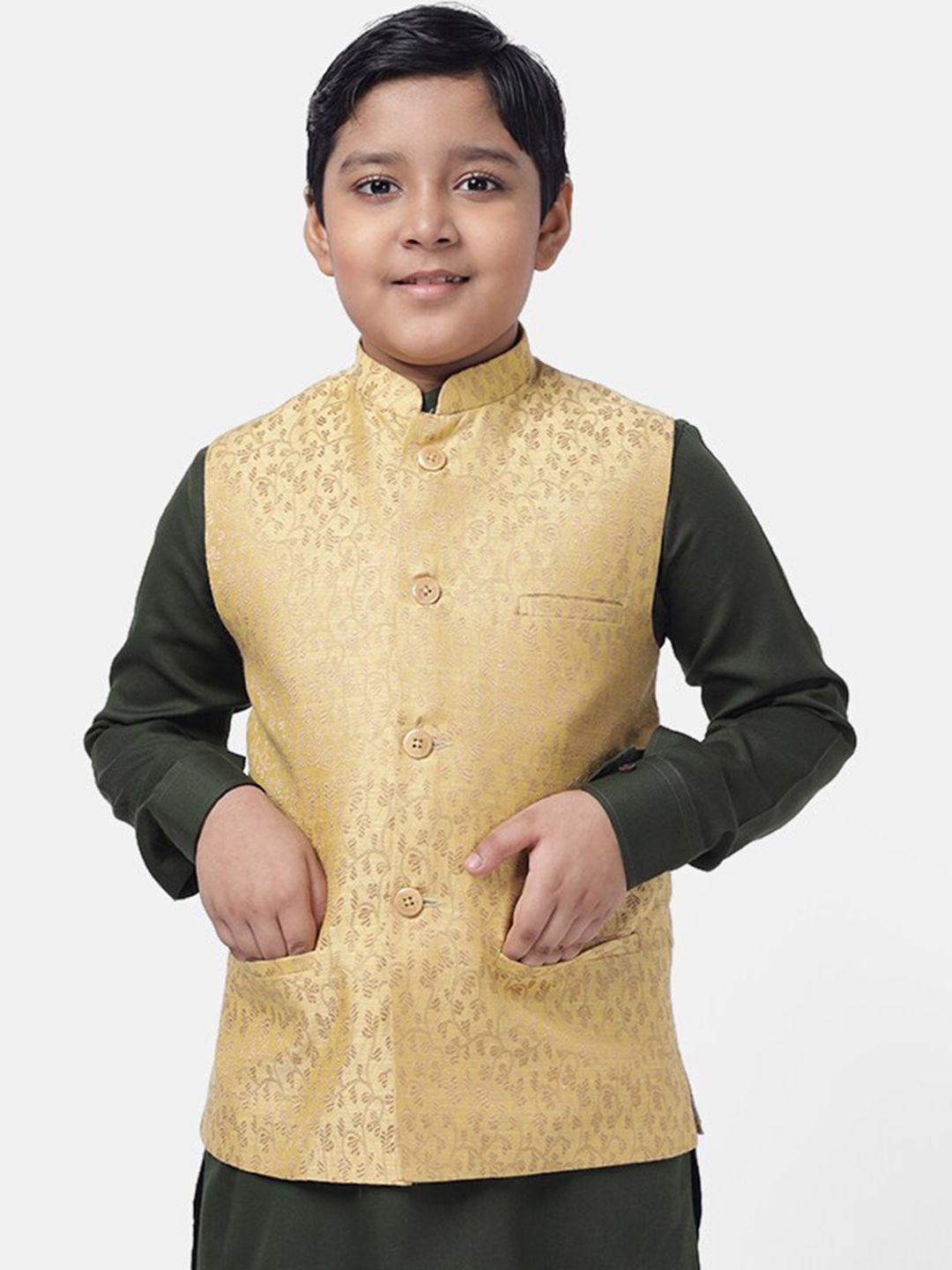namaskar boys woven design woven nehru jackets