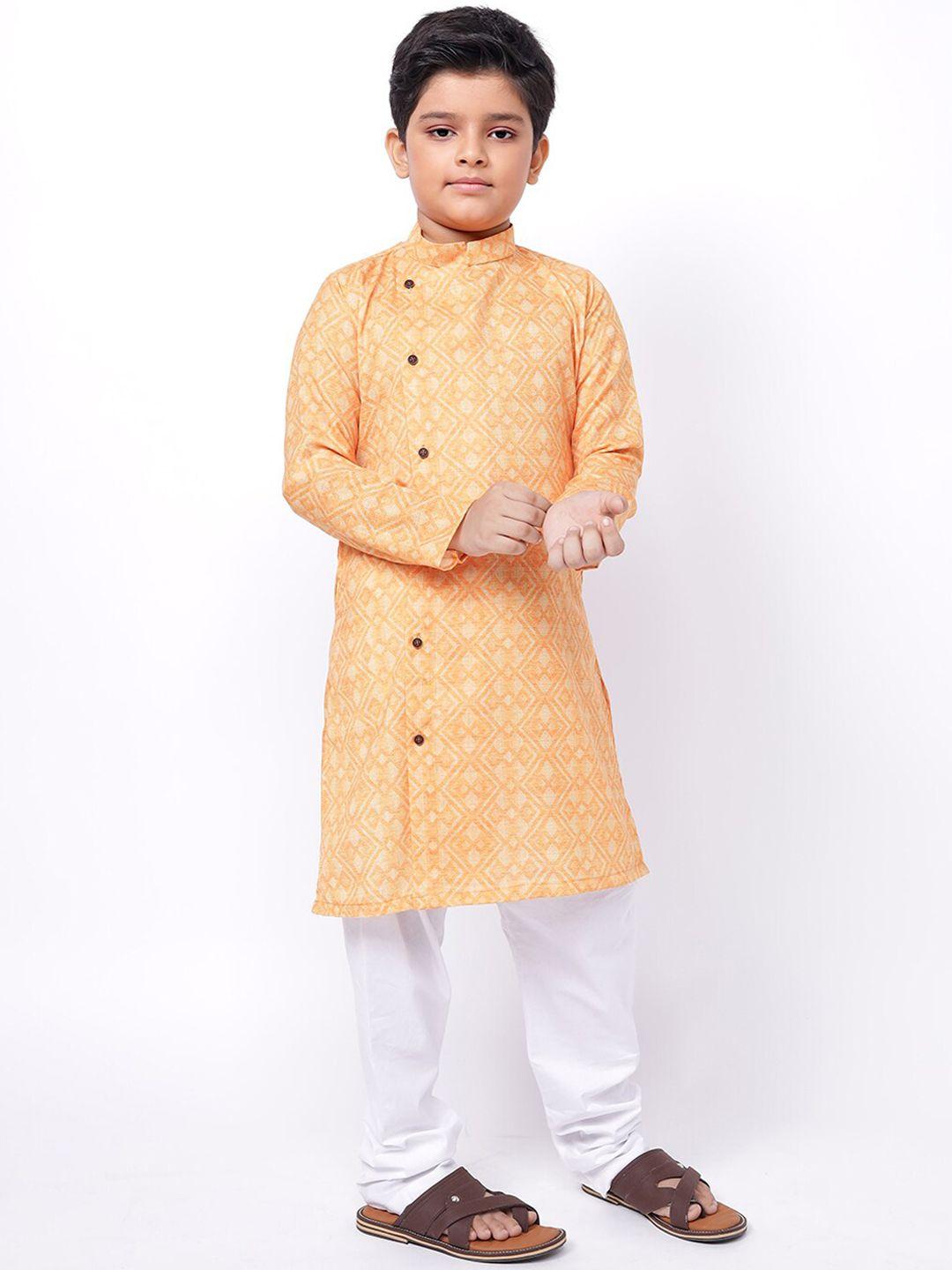 namaskar boys angrakha pure cotton kurta with churidar
