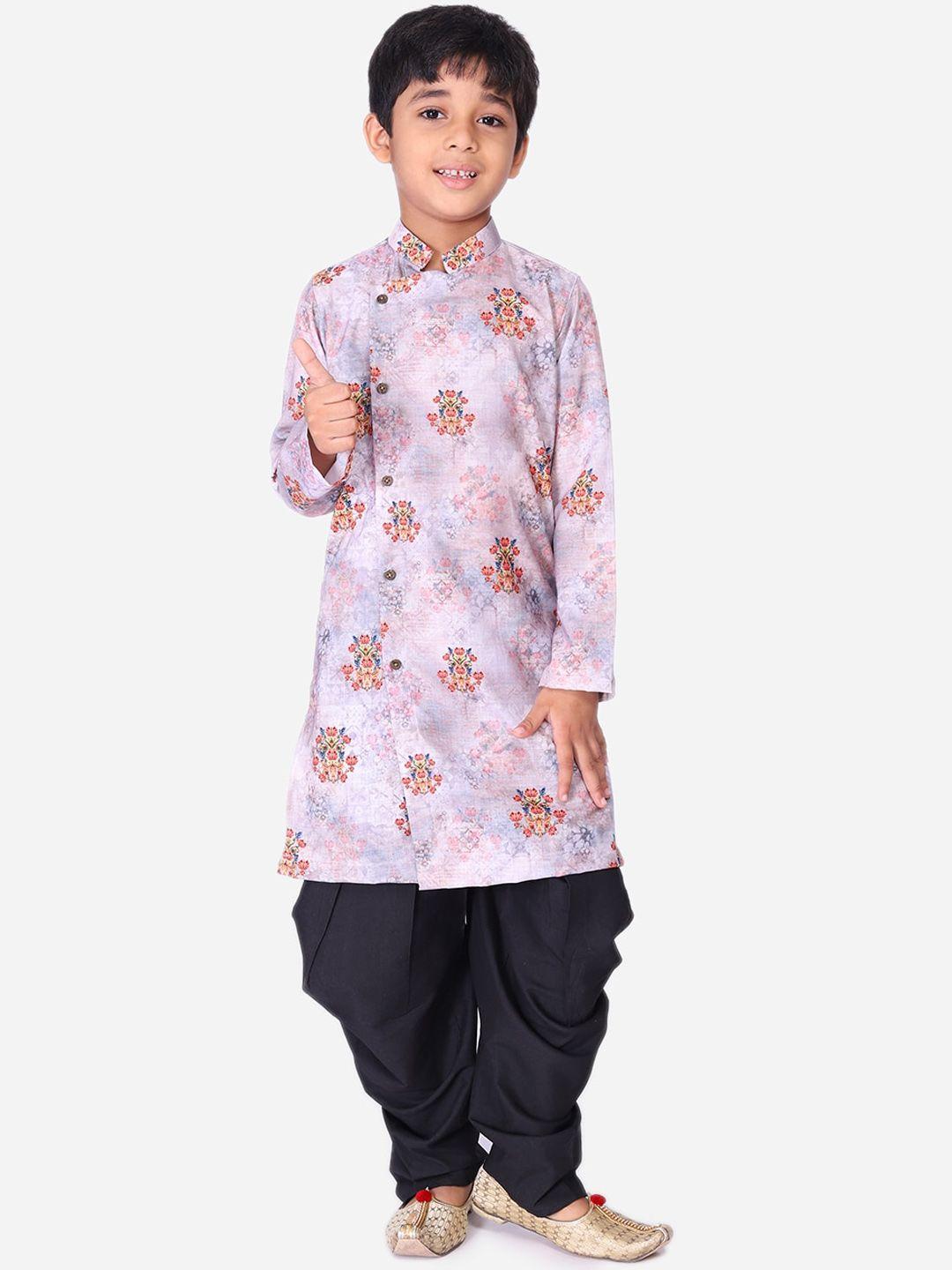 namaskar boys cotton linen printed kurta