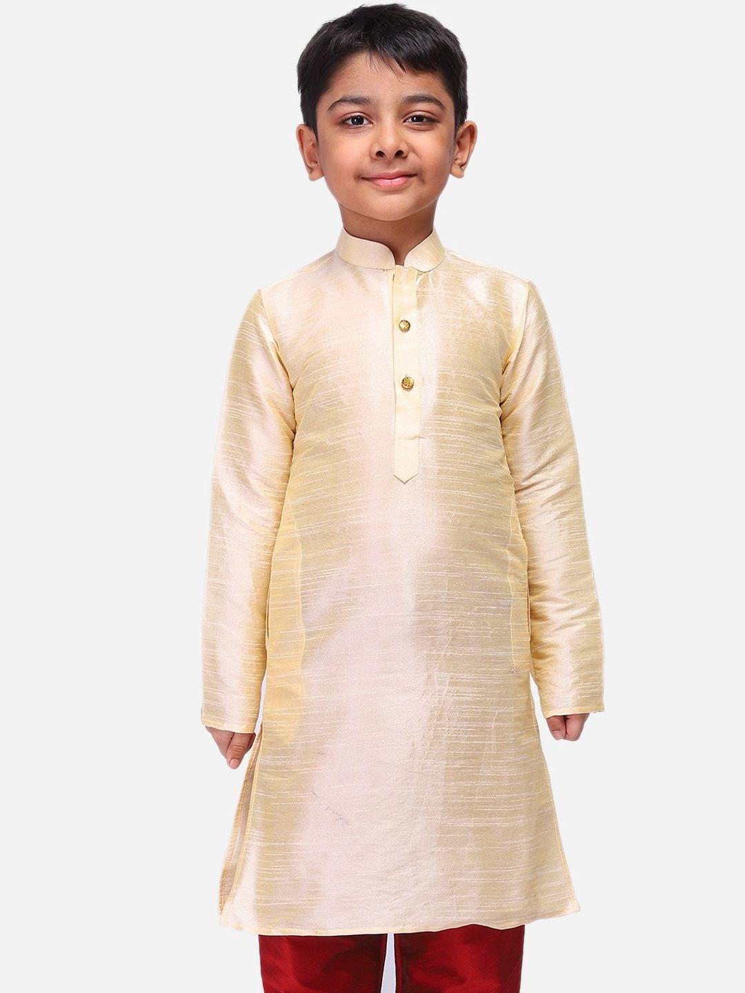 namaskar boys mandarin collar dupion silk kurta