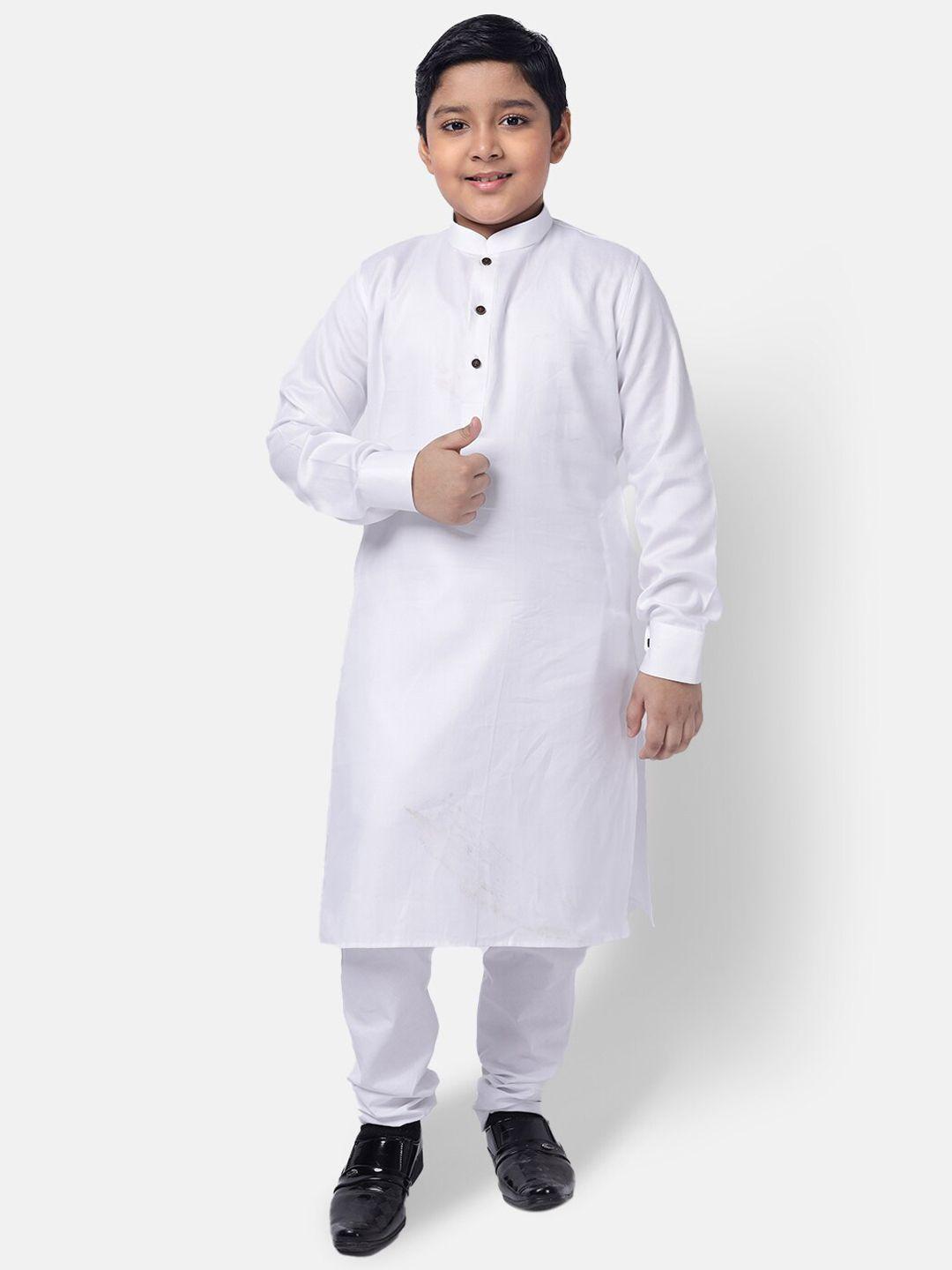 namaskar boys mandarin collar pure cotton kurta with churidar