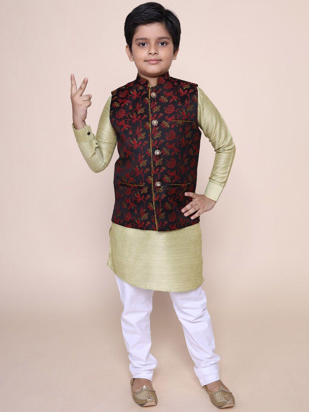 namaskar boys printed woven nehru jackets