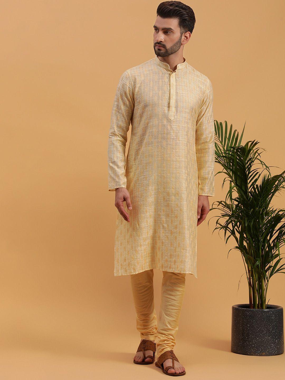 namaskar ethnic motifs woven design jacquard kurta