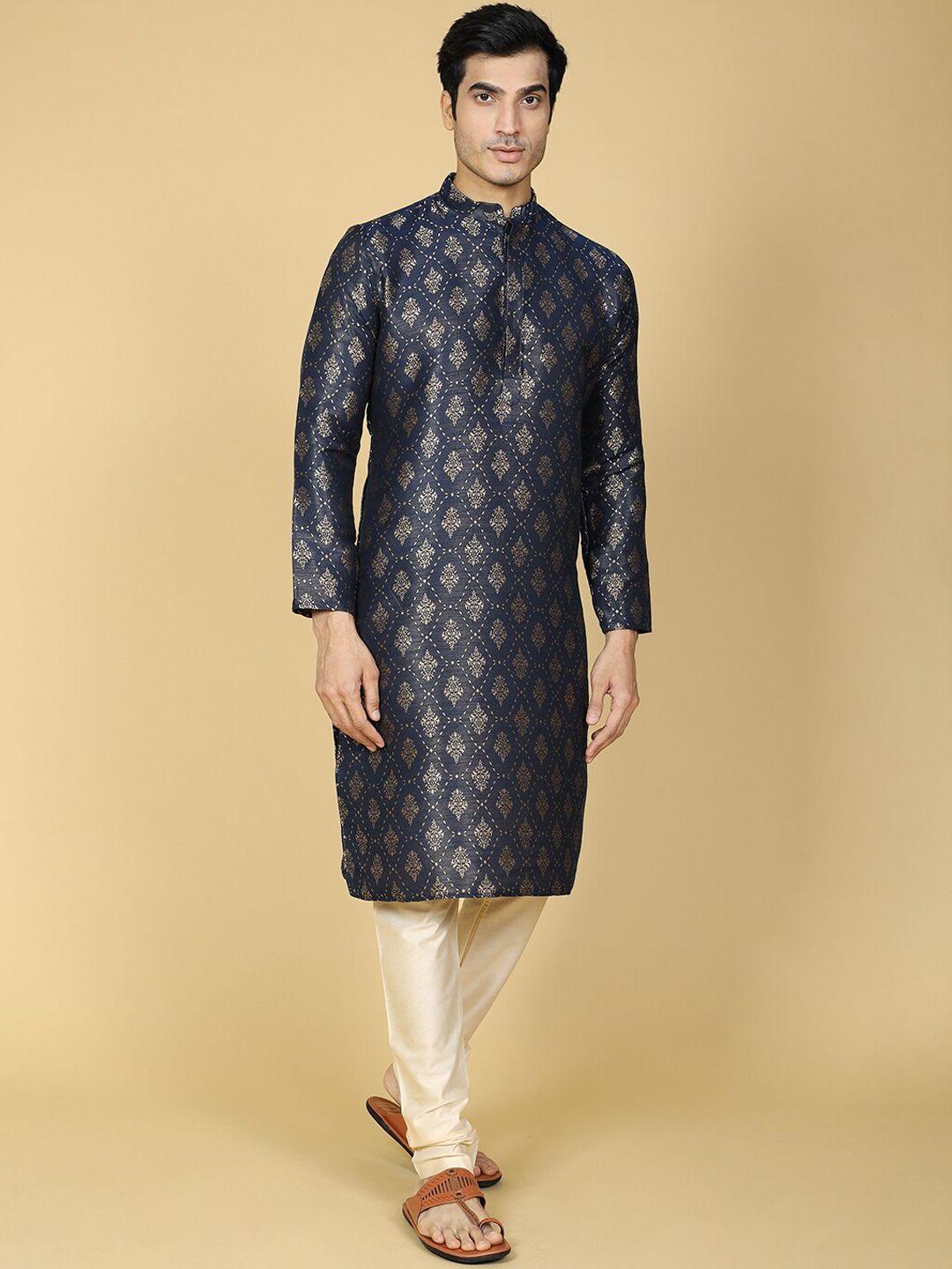 namaskar ethnic motifs woven design kurta with churidar