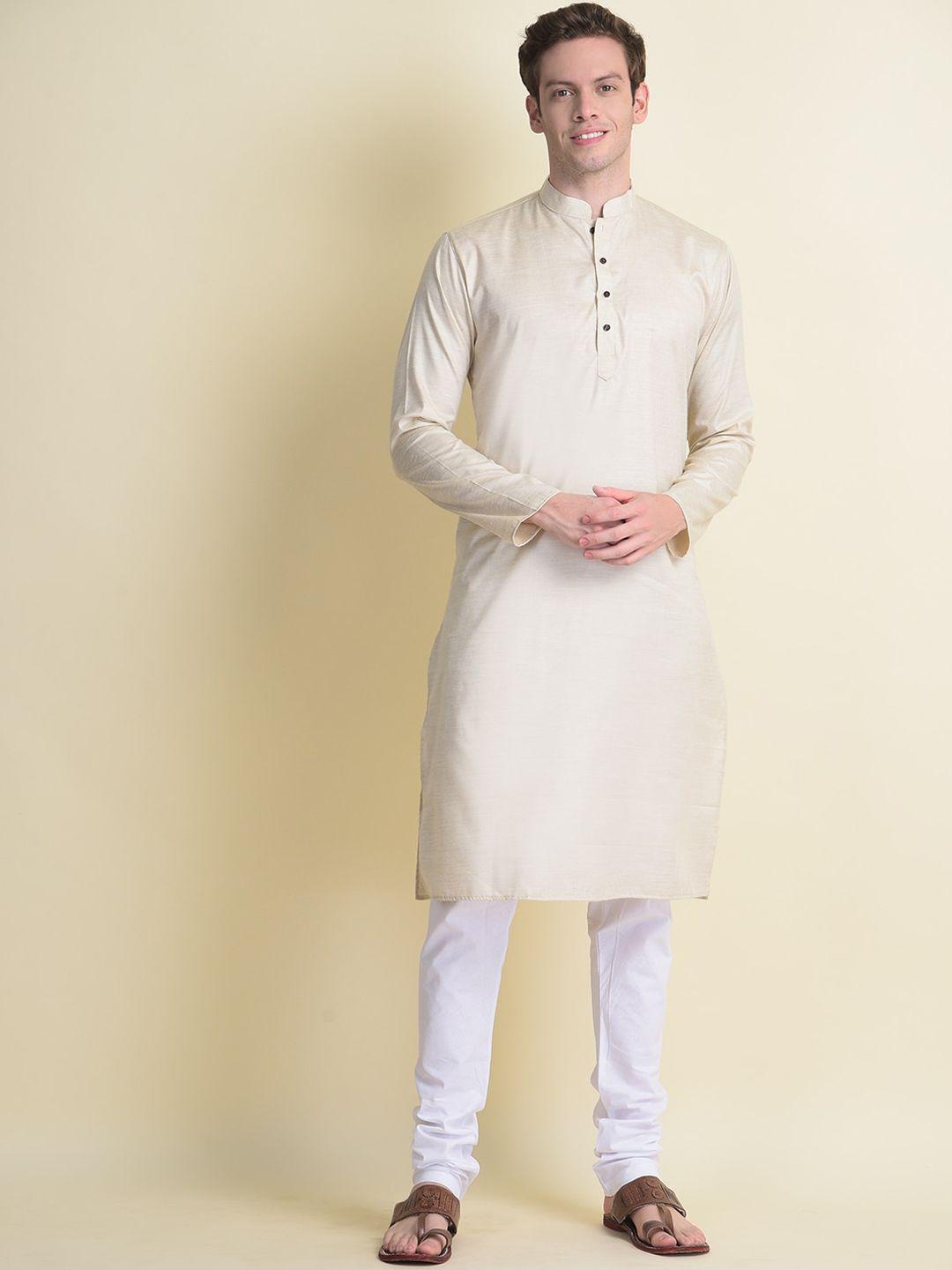 namaskar men  mandarin collar cotton kurta