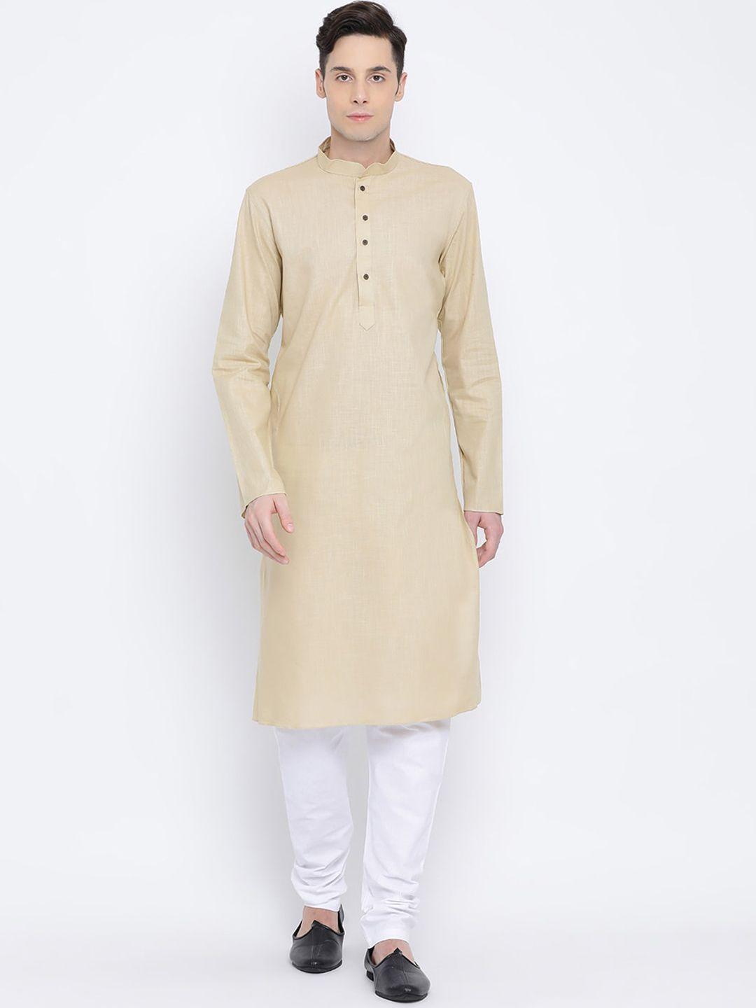 namaskar men brown thread work kurta