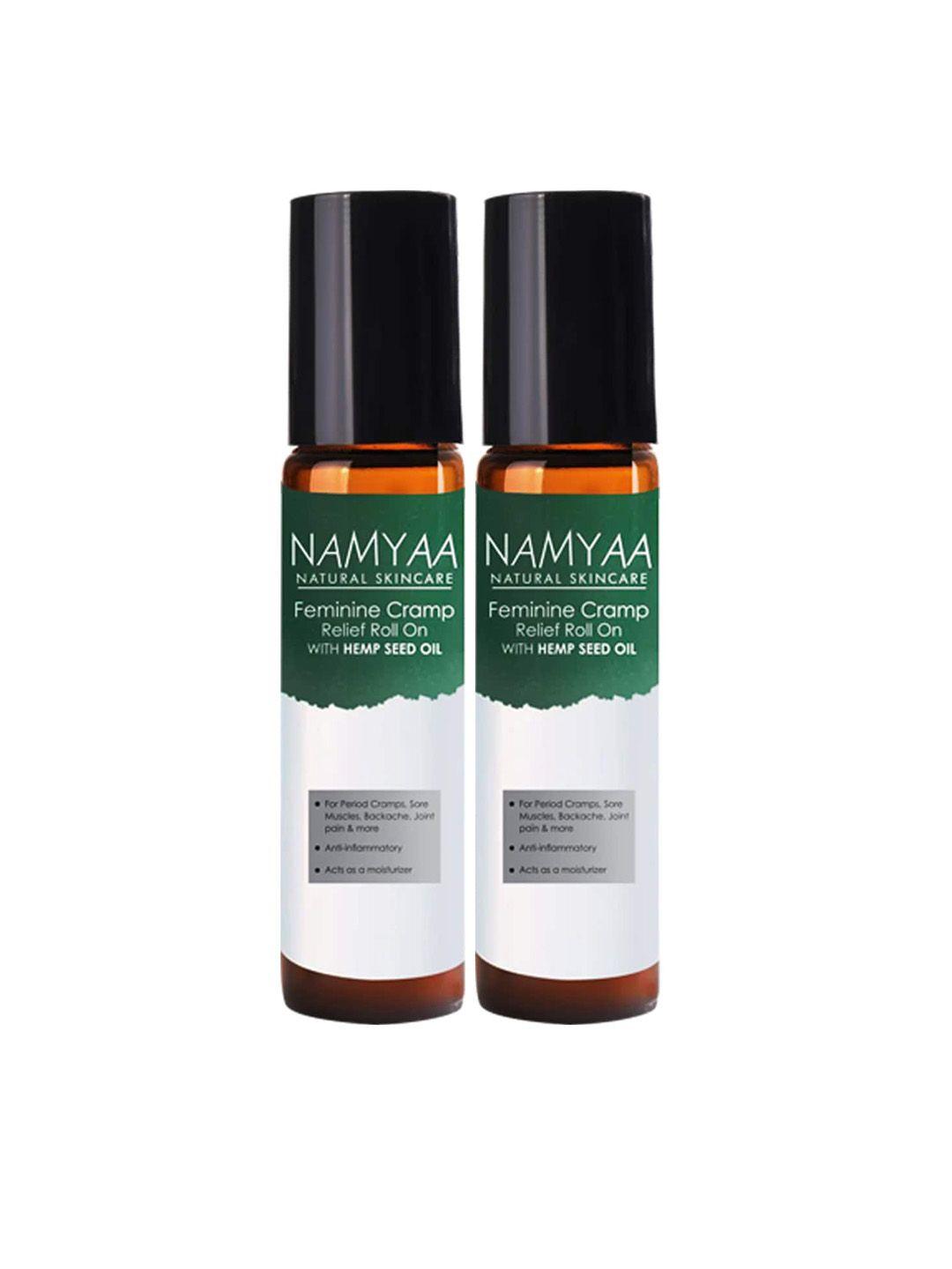 namyaa set of 2 cramp relief roll on with hemp seed oil - 20 ml each