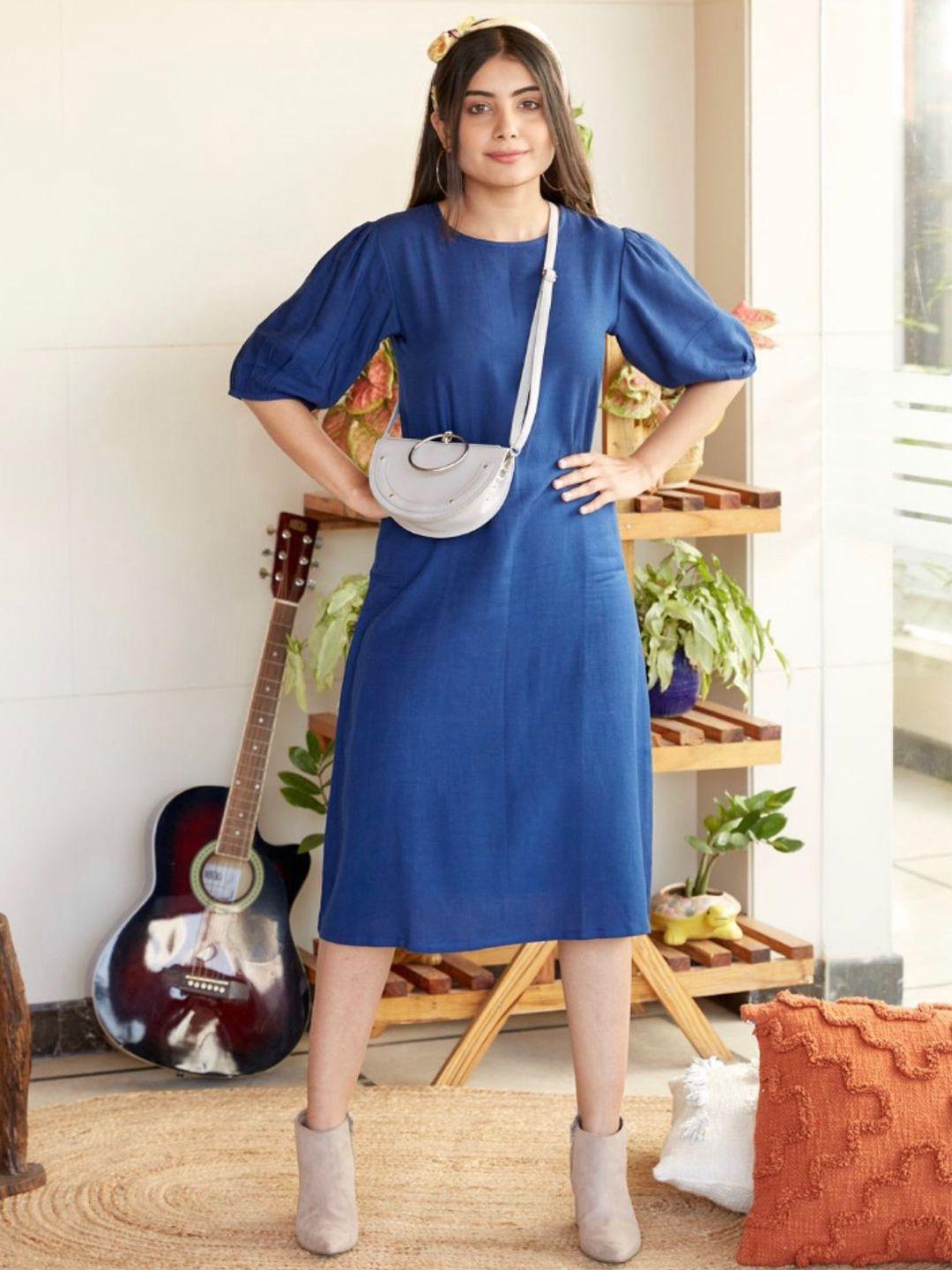 nangalia ruchira blue a-line dress