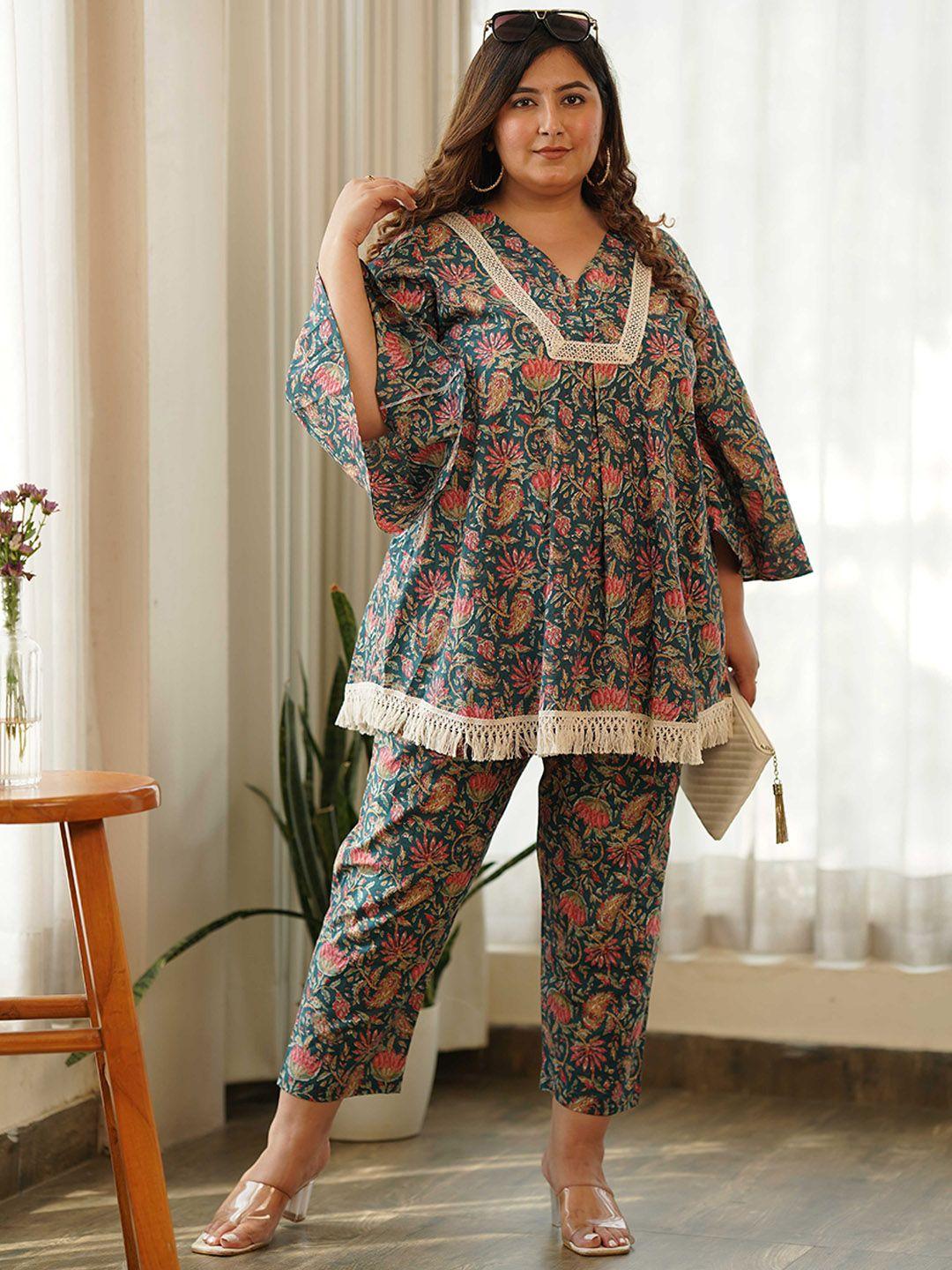 nangalia ruchira printed pure cotton tunic with trousers