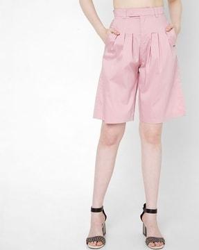 naomi high-rise pleated shorts