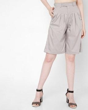 naomi high-rise pleated shorts