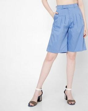 naomi high-rise pleated shorts