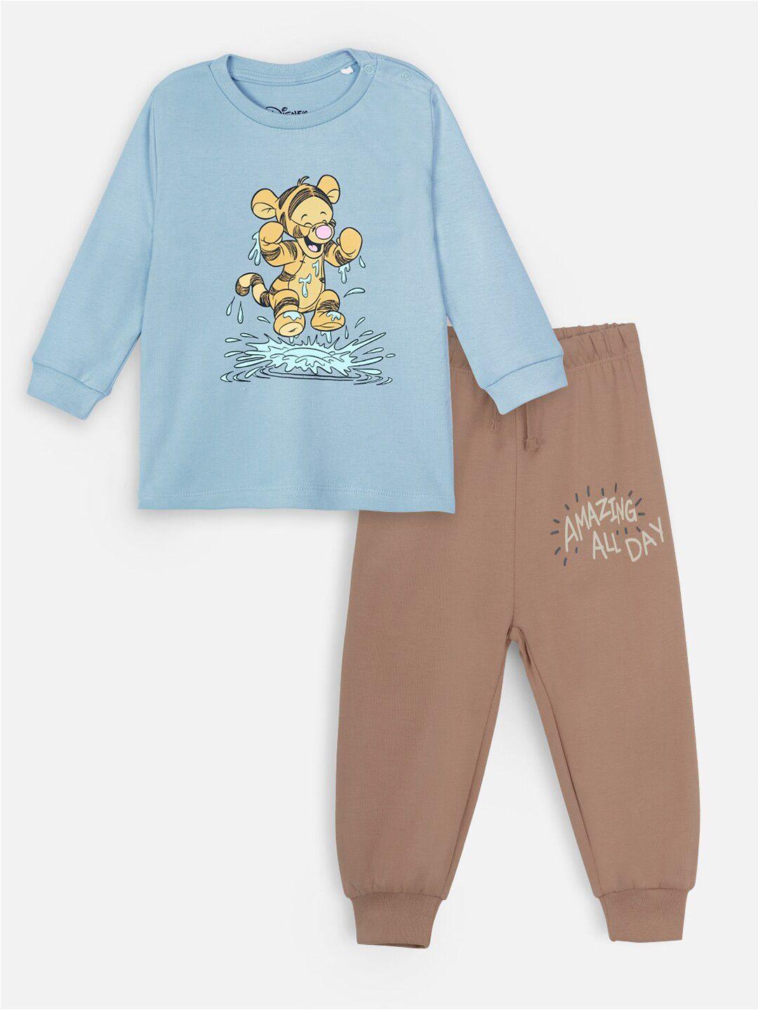 nap chief kids pure cotton tigger printed tshirt & pyjama set
