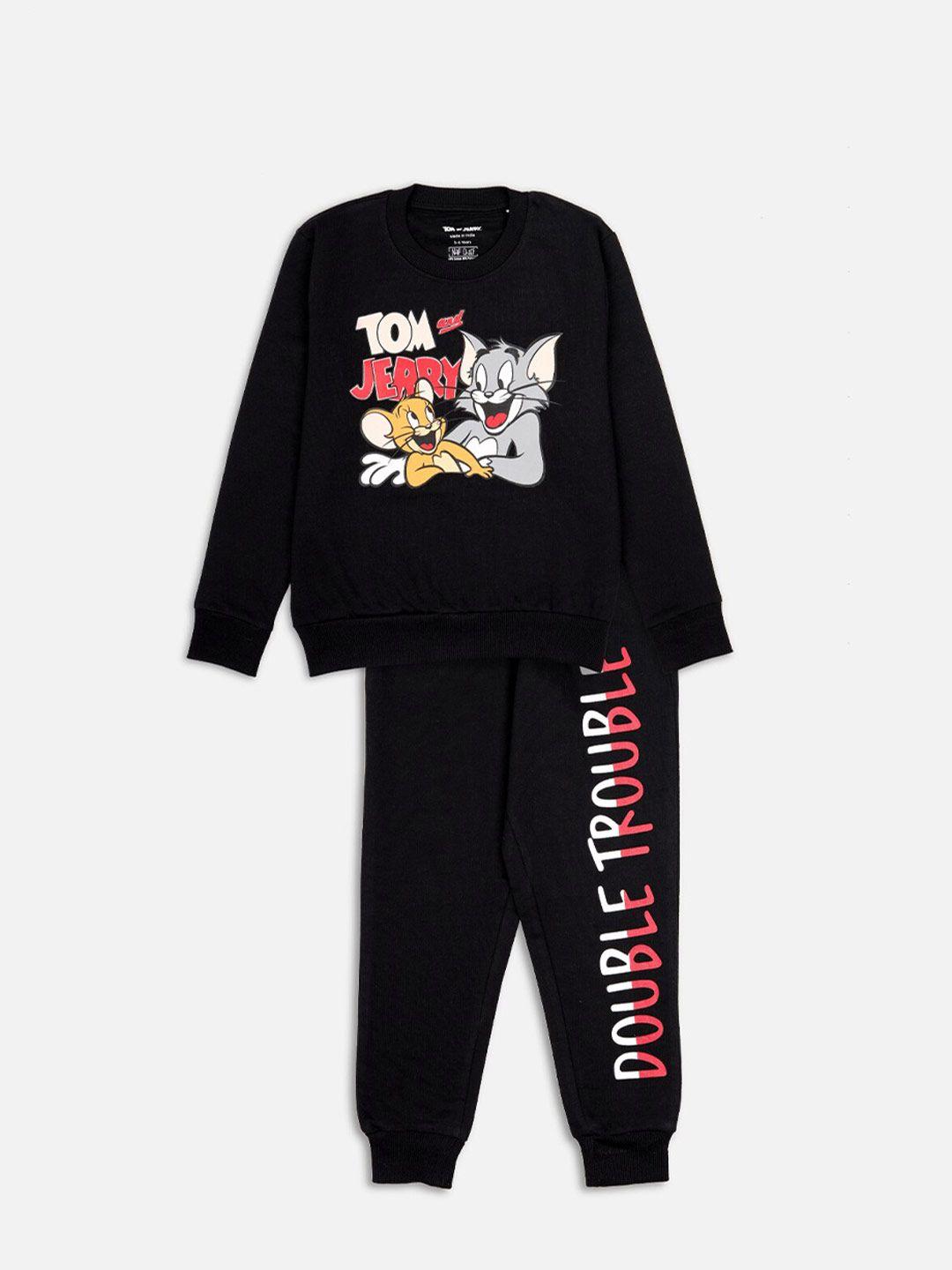 nap chief kids tom and jerry printed t-shirt with pyjamas set