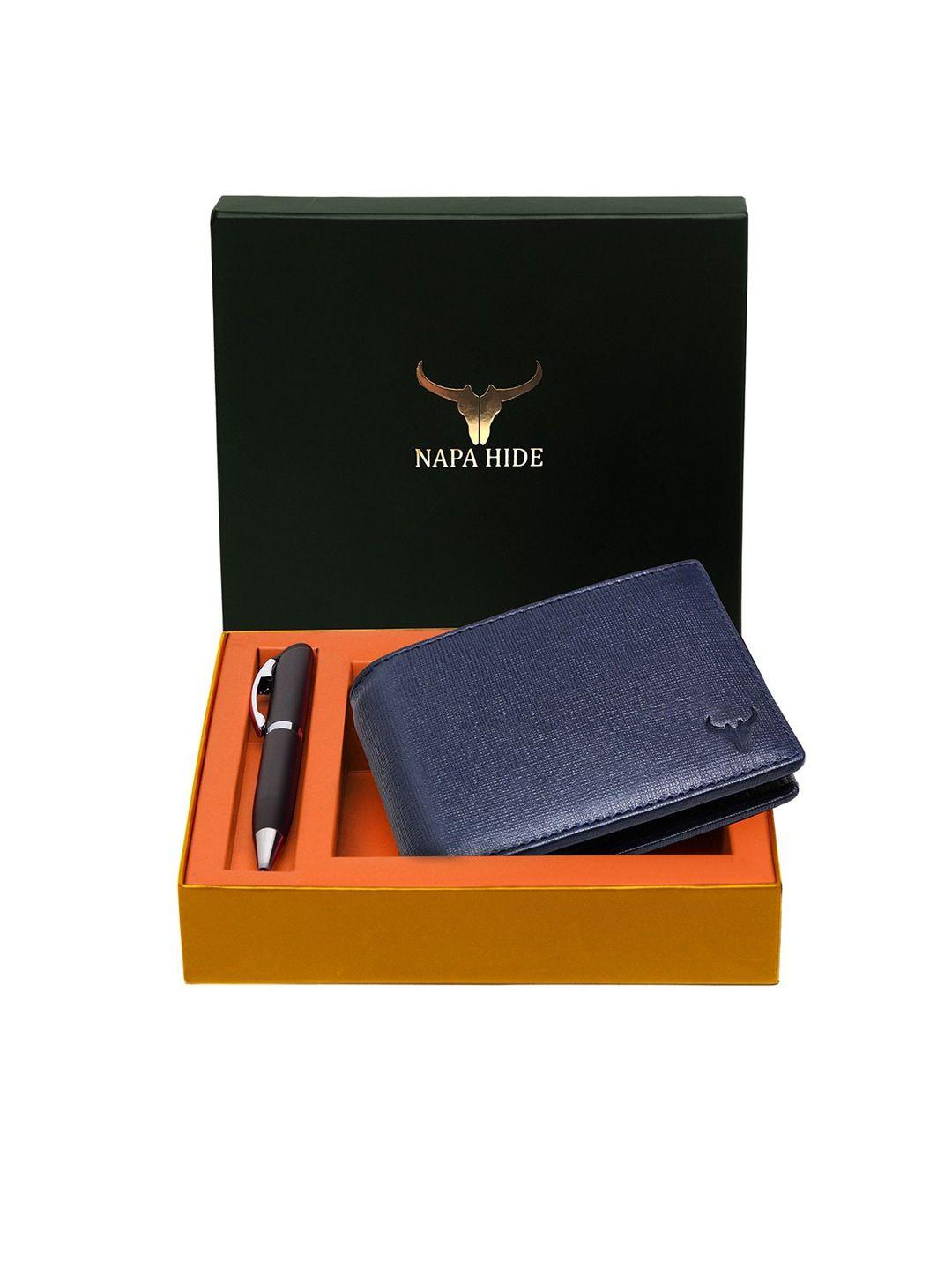 napa hide men rfid protected genuine high quality leather accessory gift set